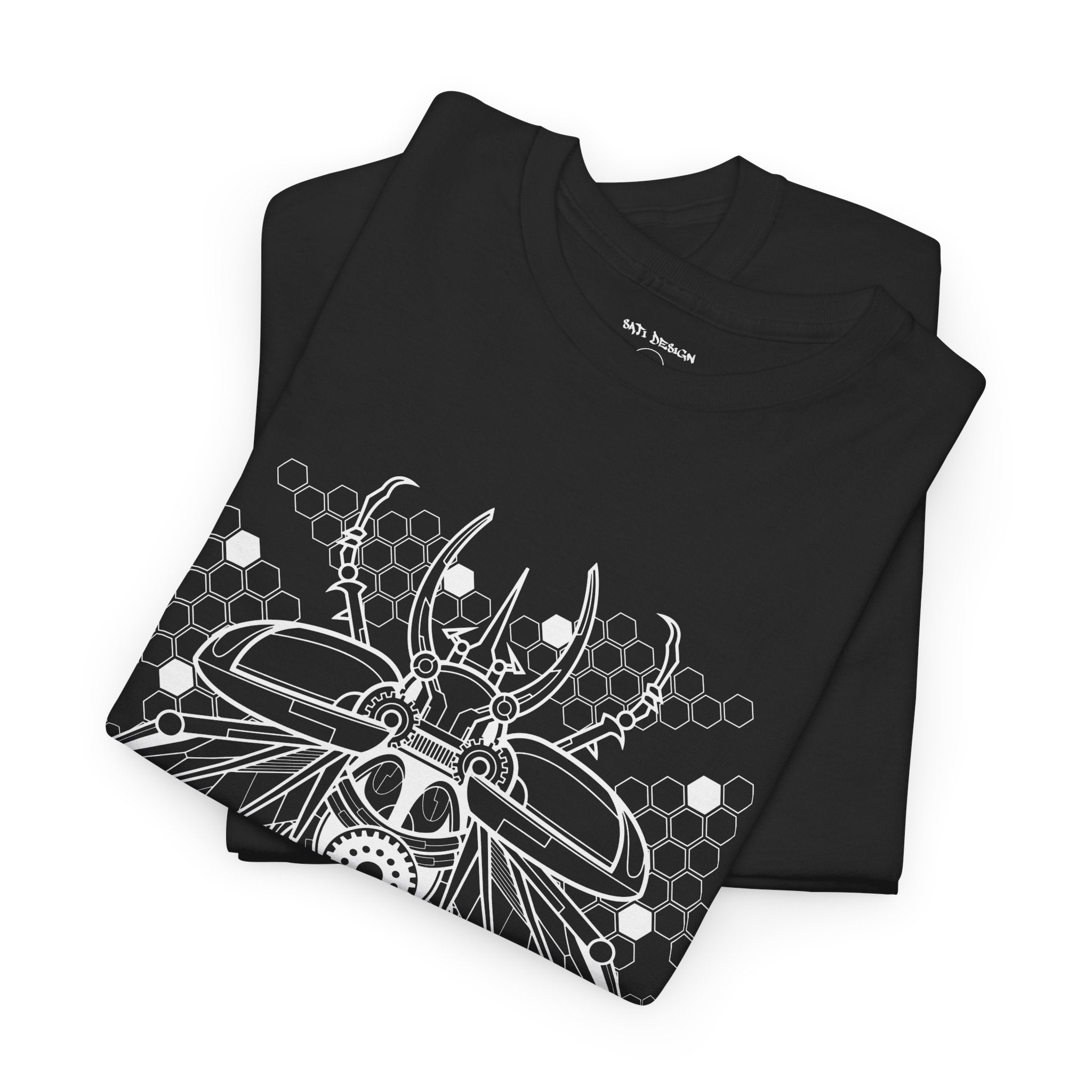Cyber Insect Tee, Edgy Graphic Shirt, Unisex Heavy Cotton Tee, Dark Aesthetic Apparel, Alternative Fashion, Perfect for Casual Wear