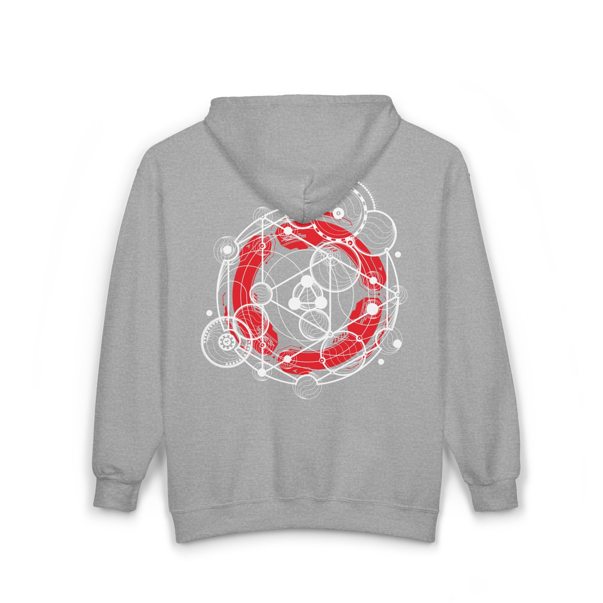 Circle Geometry Cosmic Energy Hoodie, Spiritual Sweatshirt, Unisex Zip-up, Graphic Hoodie, Perfect for Meditation, Sci-fi Lovers