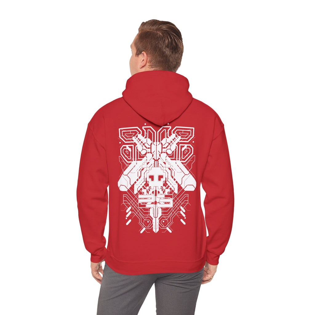 Geometric Cyber Tekno Unisex Hoodie, Edgy Streetwear, Urban Fashion, Gift for Music Lovers, Gothic Style