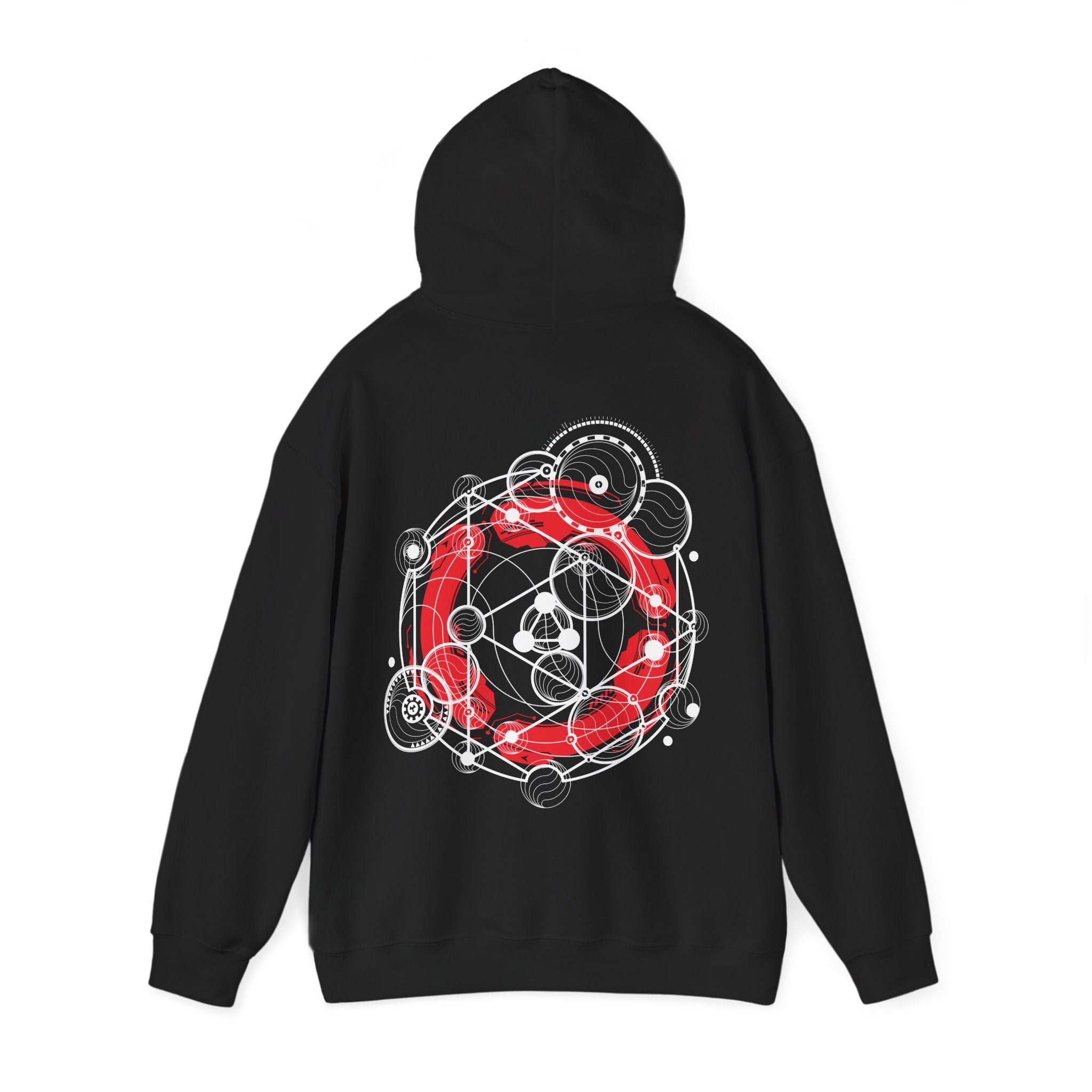 Circle Geometry Cosmic Vibes Unisex Hoodie - Perfect for Casual Wear, Festivals, Graphic Pullover Sweatshirt, Streetwear