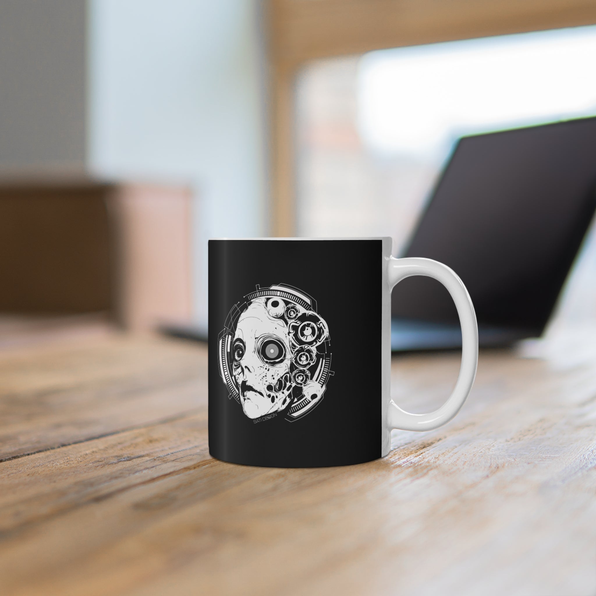 Cyberpunk Ceramic Coffee Cups, Unique Gifts for Sci-Fi Lovers, 11oz or 15oz, Artful Mugs, Home Decor, Show Your Style