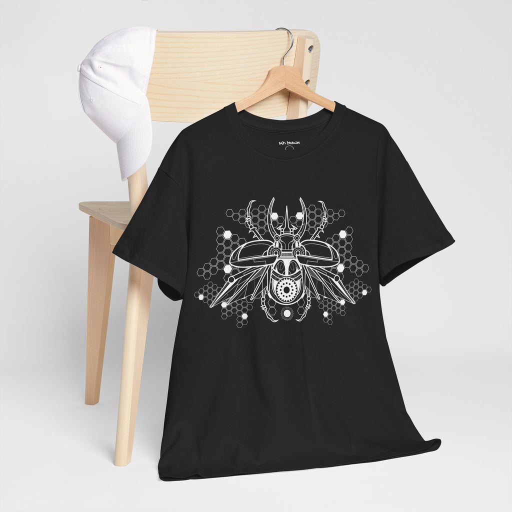 Cyber Insect Tee, Edgy Graphic Shirt, Unisex Heavy Cotton Tee, Dark Aesthetic Apparel, Alternative Fashion, Perfect for Casual Wear