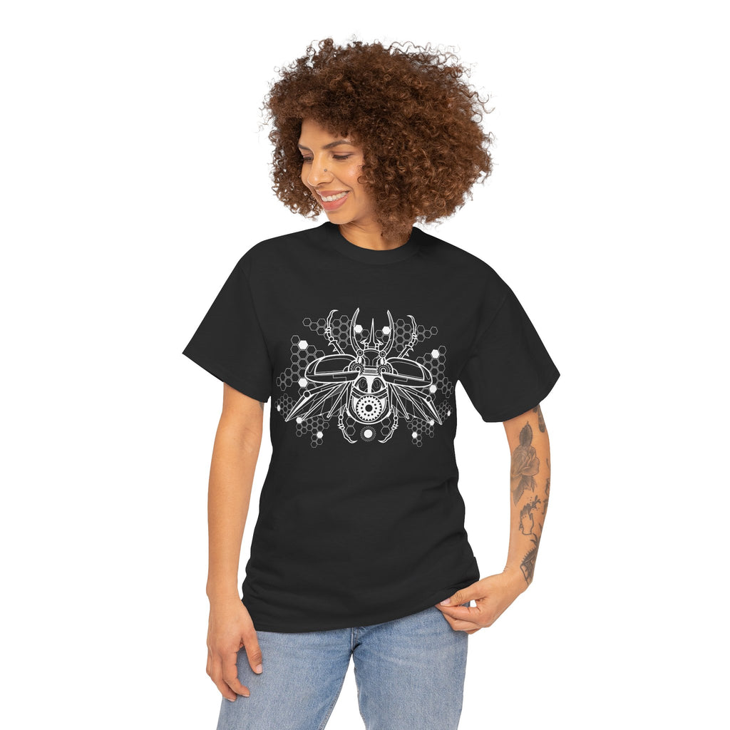 Cyber Insect Tee, Edgy Graphic Shirt, Unisex Heavy Cotton Tee, Dark Aesthetic Apparel, Alternative Fashion, Perfect for Casual Wear