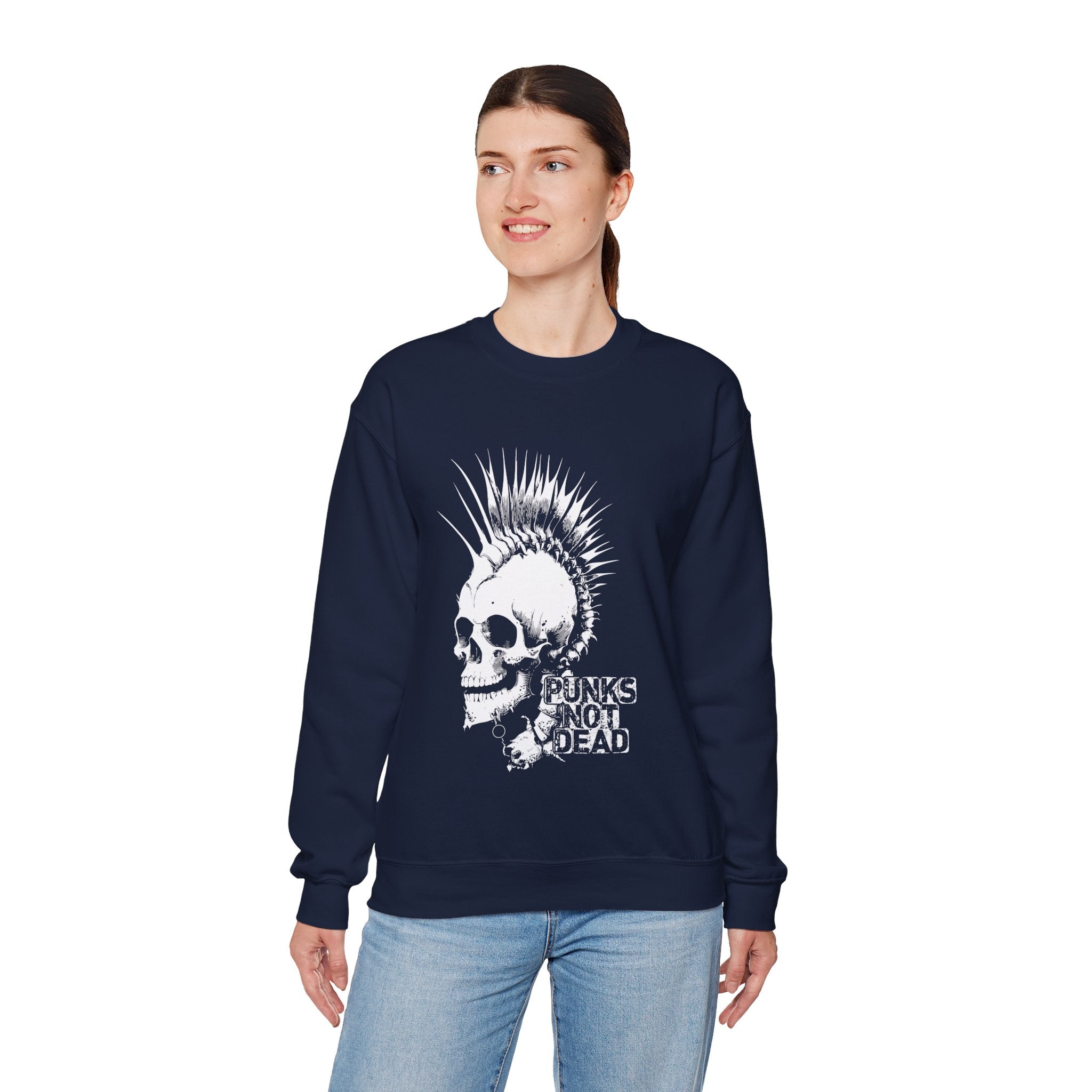 Skull Graphic Sweatshirt, Cozy Casual Unisex Crewneck, Perfect for Goth Lovers, Halloween Gift, Everyday Comfort