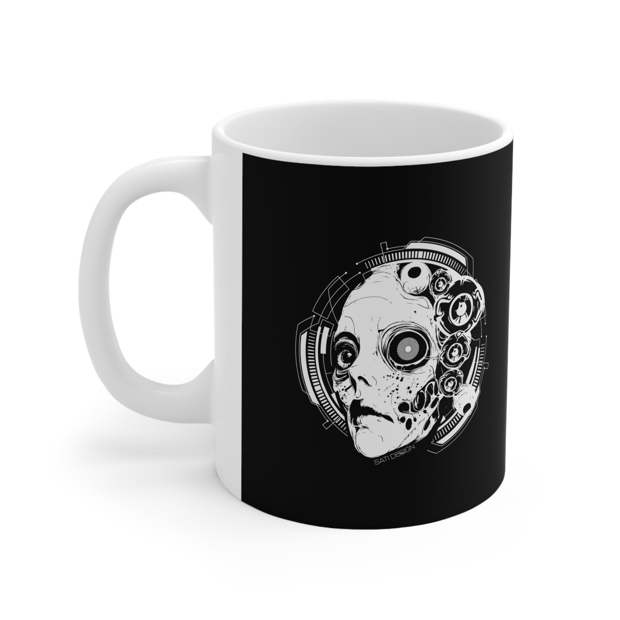 Cyberpunk Ceramic Coffee Cups, Unique Gifts for Sci-Fi Lovers, 11oz or 15oz, Artful Mugs, Home Decor, Show Your Style