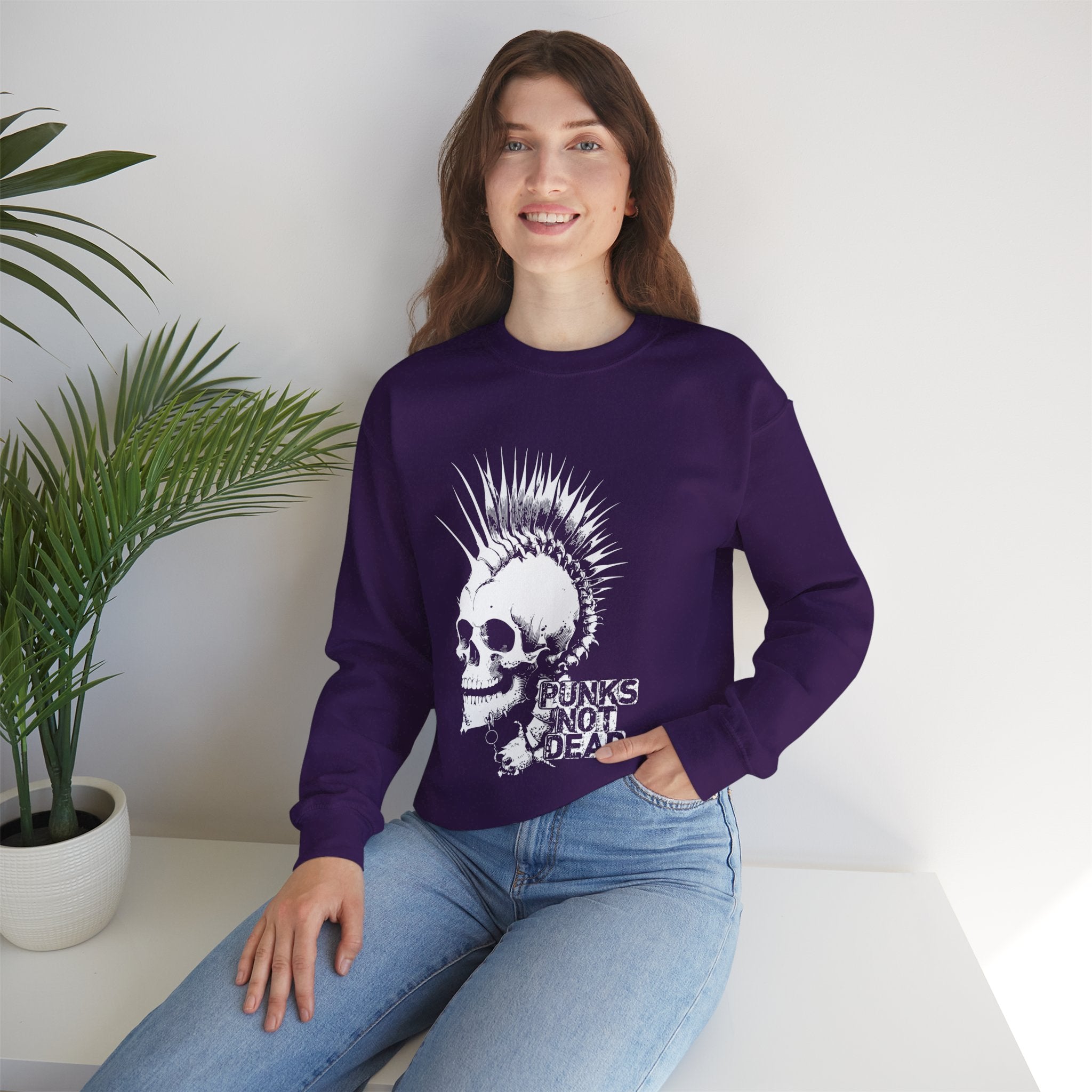 Skull Graphic Sweatshirt, Cozy Casual Unisex Crewneck, Perfect for Goth Lovers, Halloween Gift, Everyday Comfort