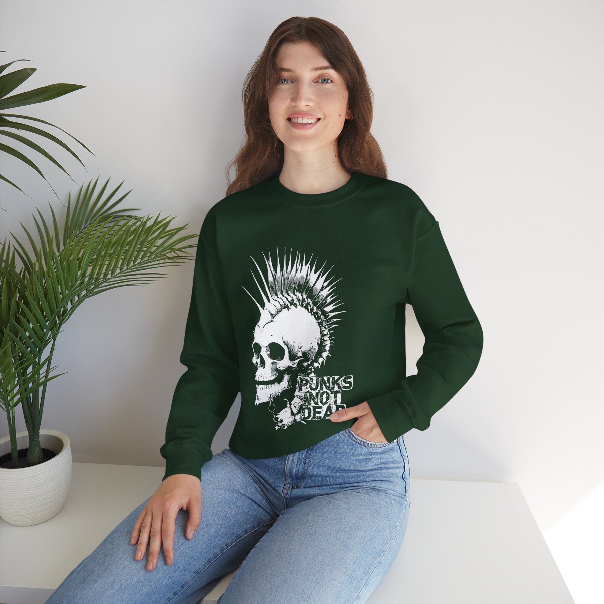 Skull Graphic Sweatshirt, Cozy Casual Unisex Crewneck, Perfect for Goth Lovers, Halloween Gift, Everyday Comfort