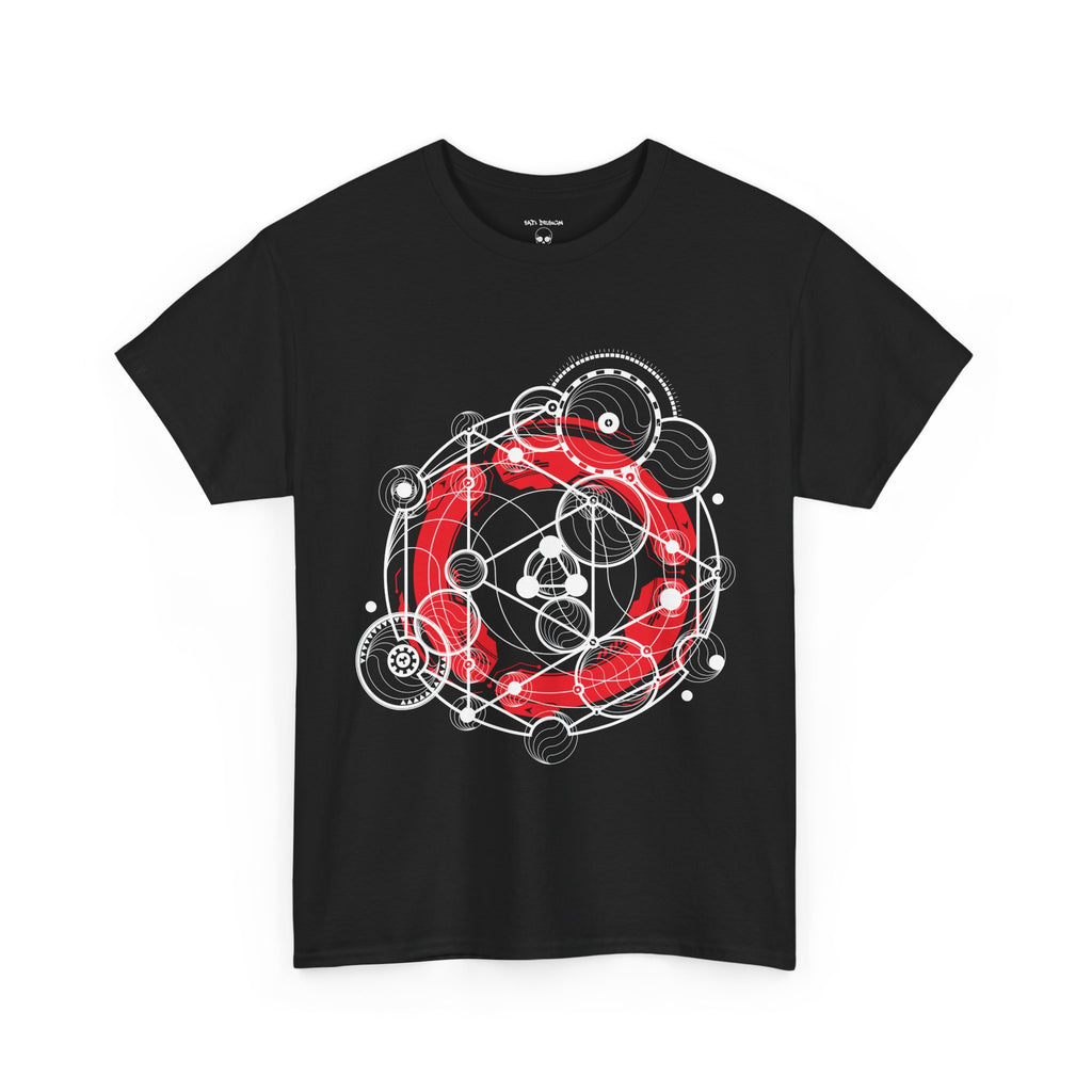 Circle Geometry Unisex Heavy Cotton Tee, Cozy Casual Tee, Everyday Wear, Techno Tee, Festival Tee