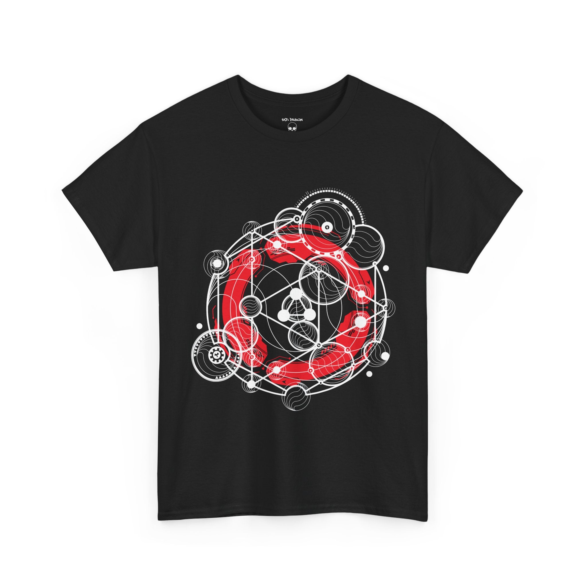 Circle Geometry Unisex Heavy Cotton Tee, Cozy Casual Tee, Everyday Wear, Techno Tee, Festival Tee