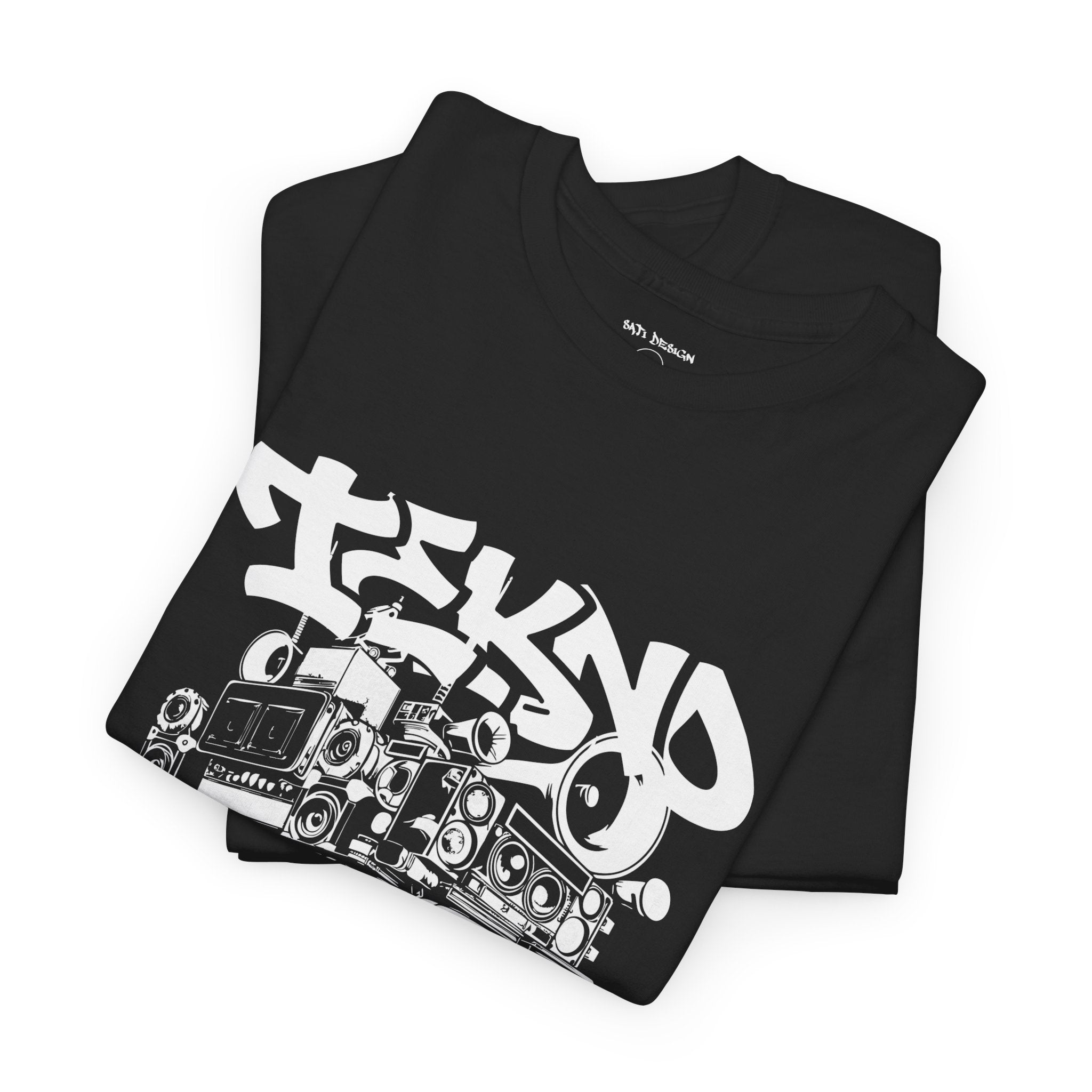 Tekno Truck, Tekno Soundsystem, Urban Graffiti Style Tee - Unisex Heavy Cotton T-Shirt, Streetwear Fashion, Music Festival Outfit