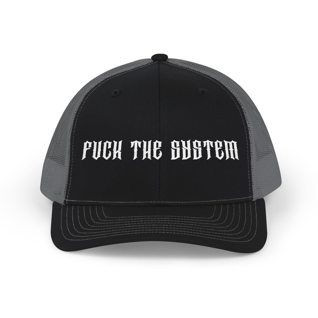 Fuck The System Edgy Snapback Trucker Cap - Punk Style Hat, Statement Apparel, Casual Accessory, Streetwear Fashion, Gift for Rebels