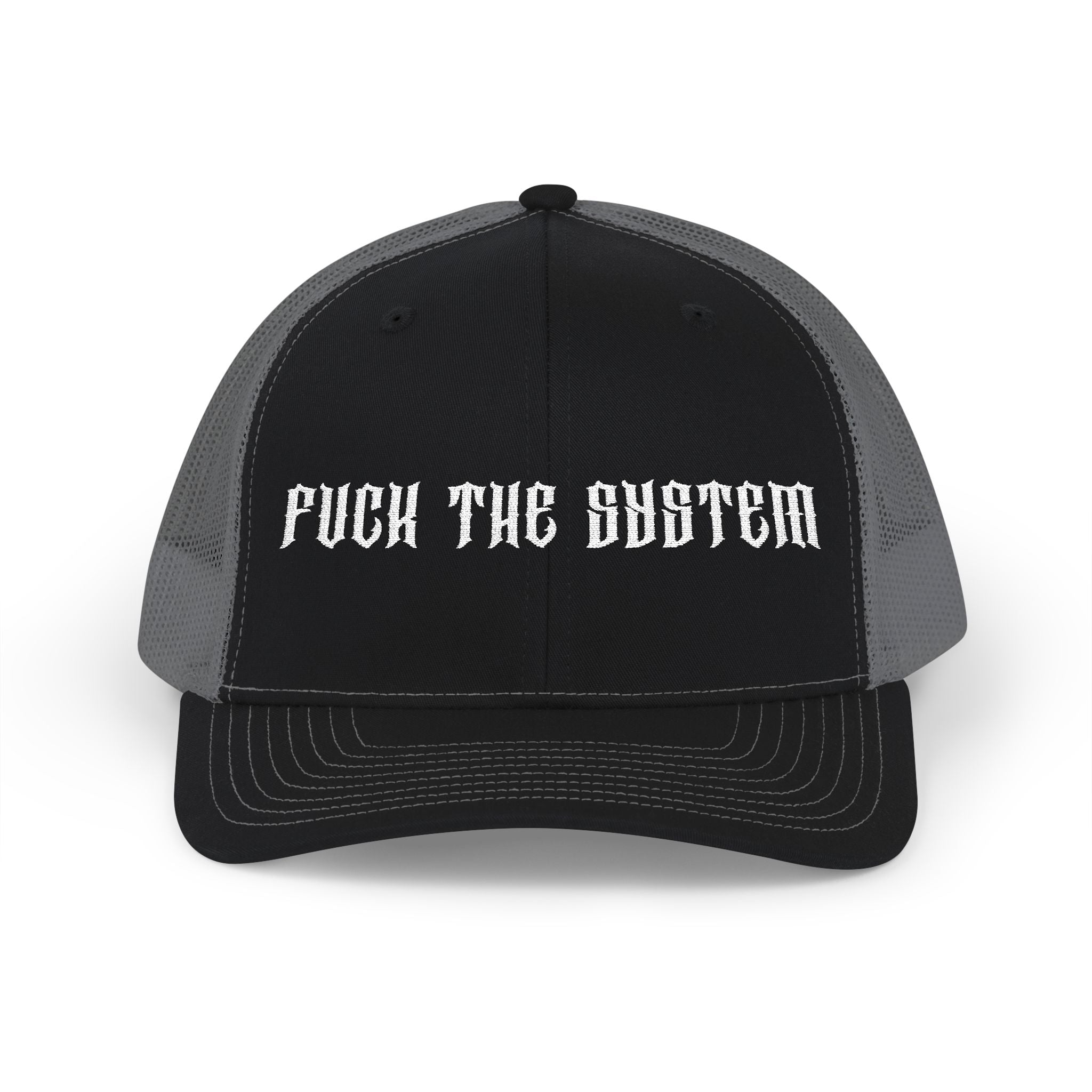 Fuck The System Edgy Snapback Trucker Cap - Punk Style Hat, Statement Apparel, Casual Accessory, Streetwear Fashion, Gift for Rebels