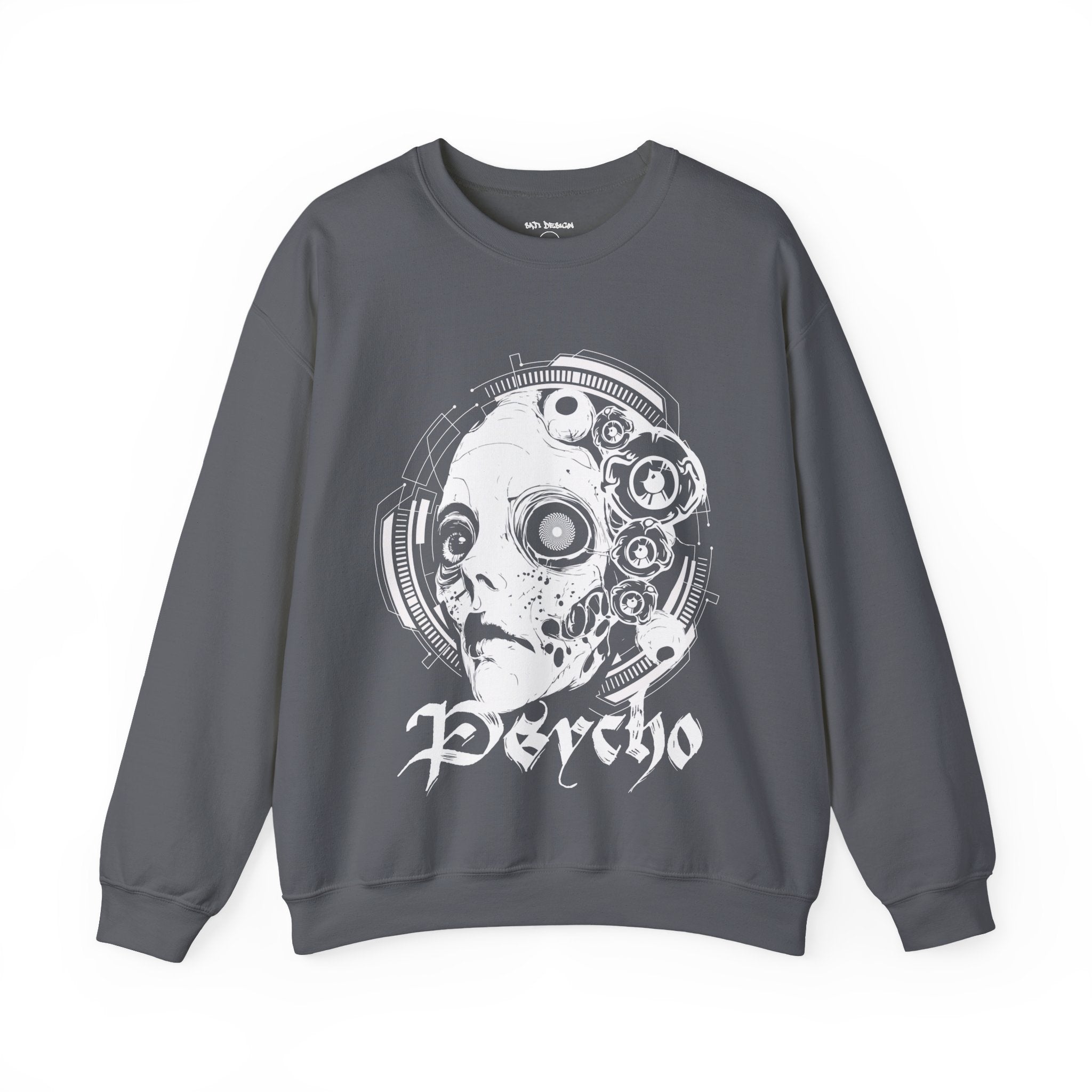 Psycho Tekno Unisex Crewneck Graphic Sweatshirt | Casual Comfort, Gift for Him/Her, Relaxed Wear, Everyday Style, Festival Style