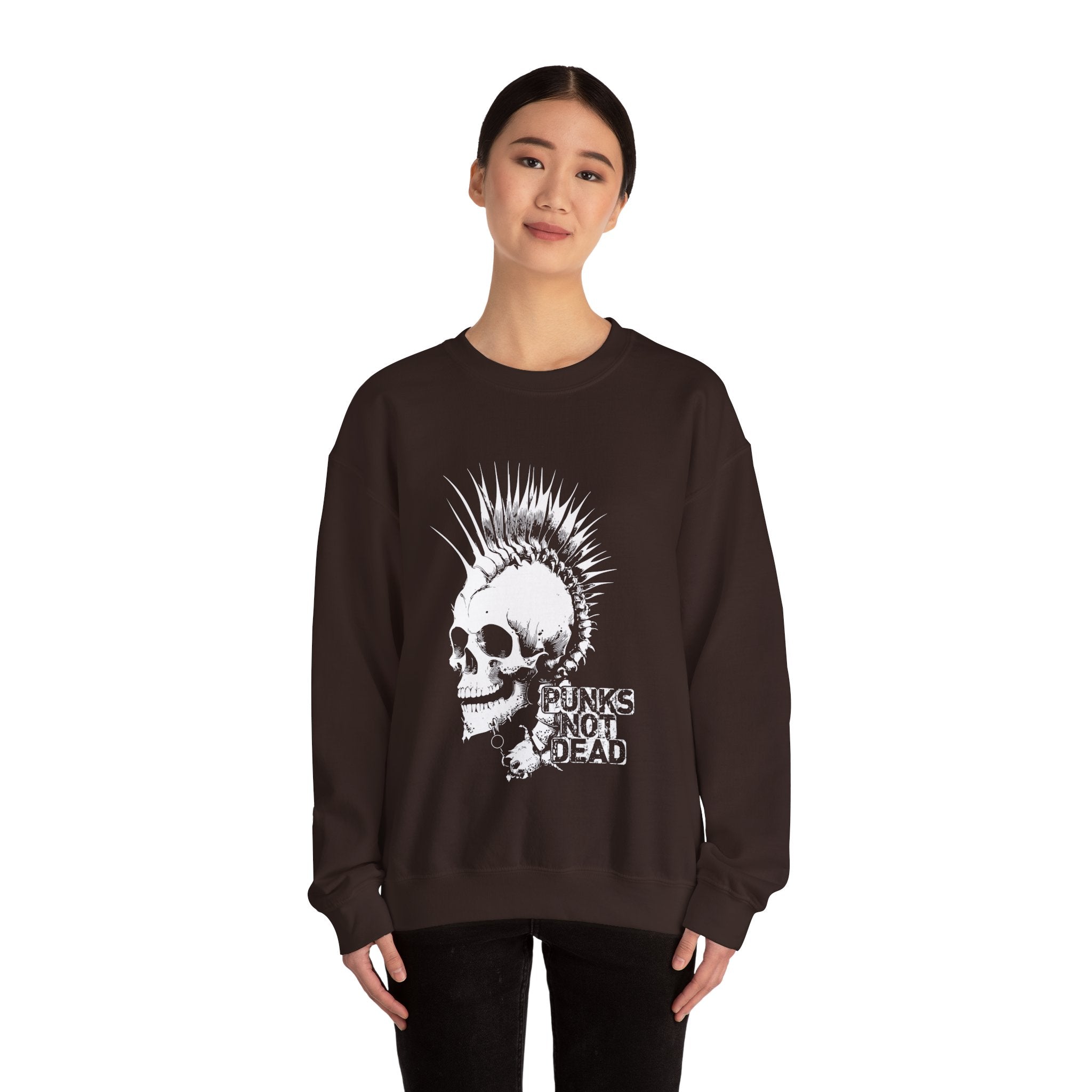 Skull Graphic Sweatshirt, Cozy Casual Unisex Crewneck, Perfect for Goth Lovers, Halloween Gift, Everyday Comfort