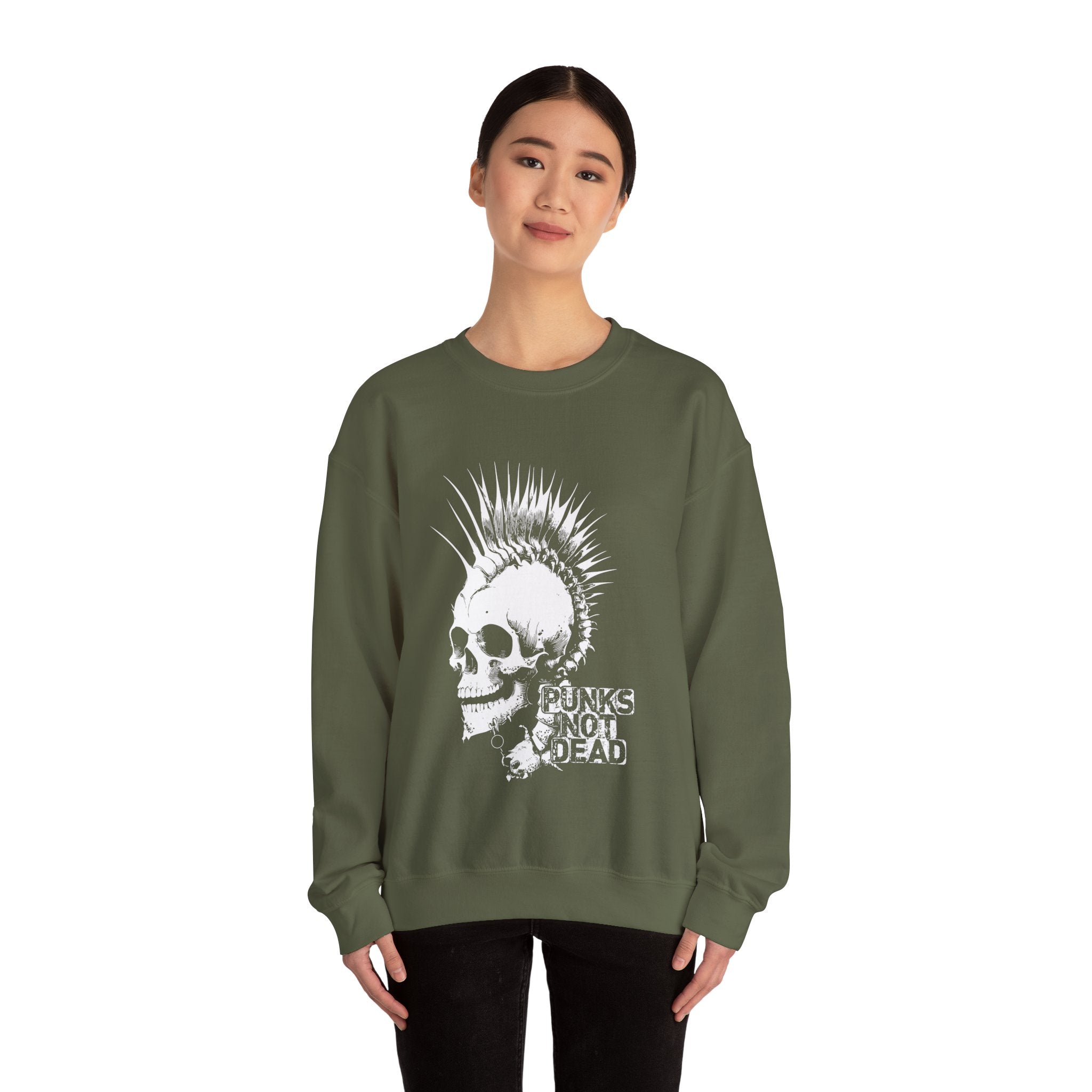 Skull Graphic Sweatshirt, Cozy Casual Unisex Crewneck, Perfect for Goth Lovers, Halloween Gift, Everyday Comfort