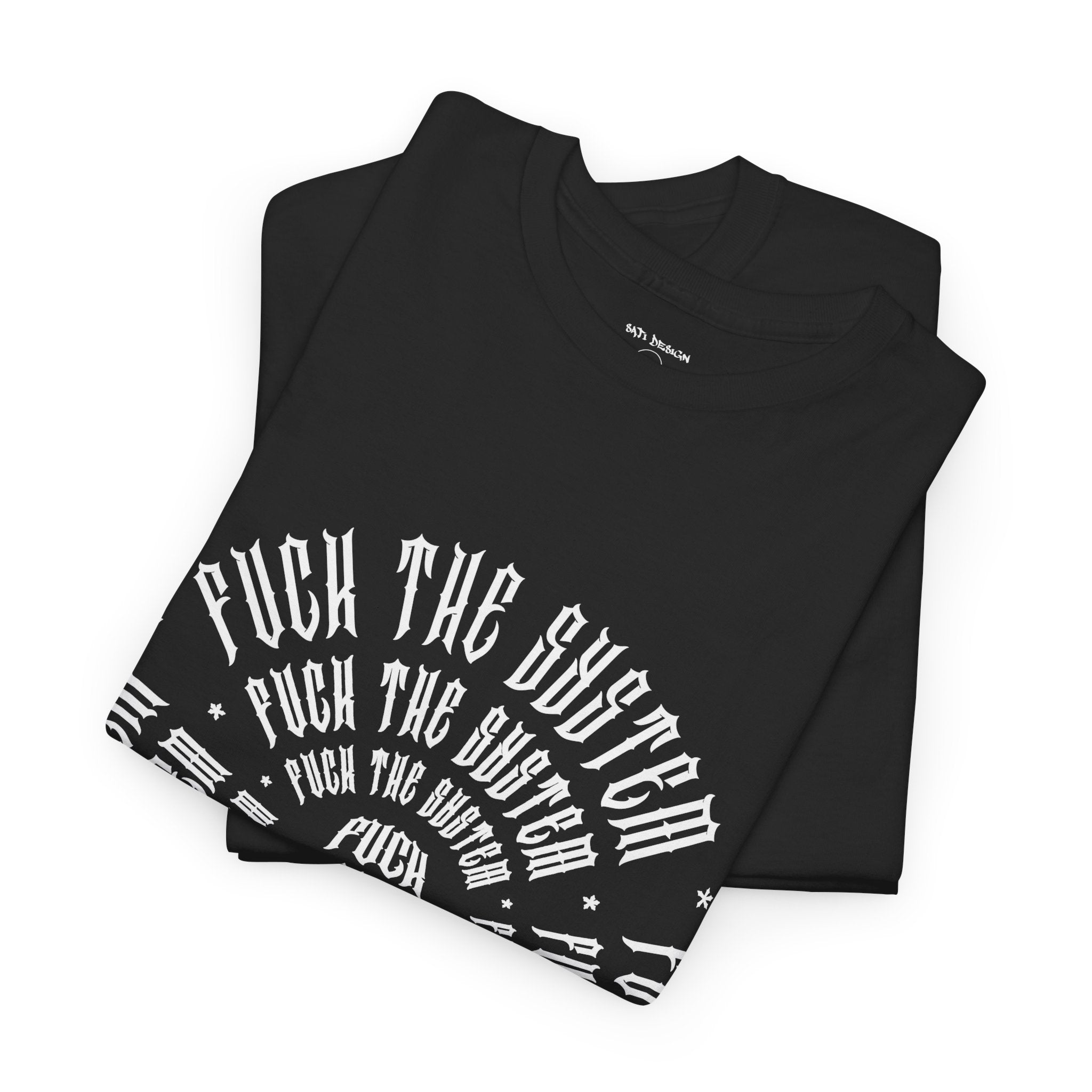 Fuck The System Unisex Heavy Cotton Tee, Casual Tee, Everyday Wear, Techno Tee, Festival Tee