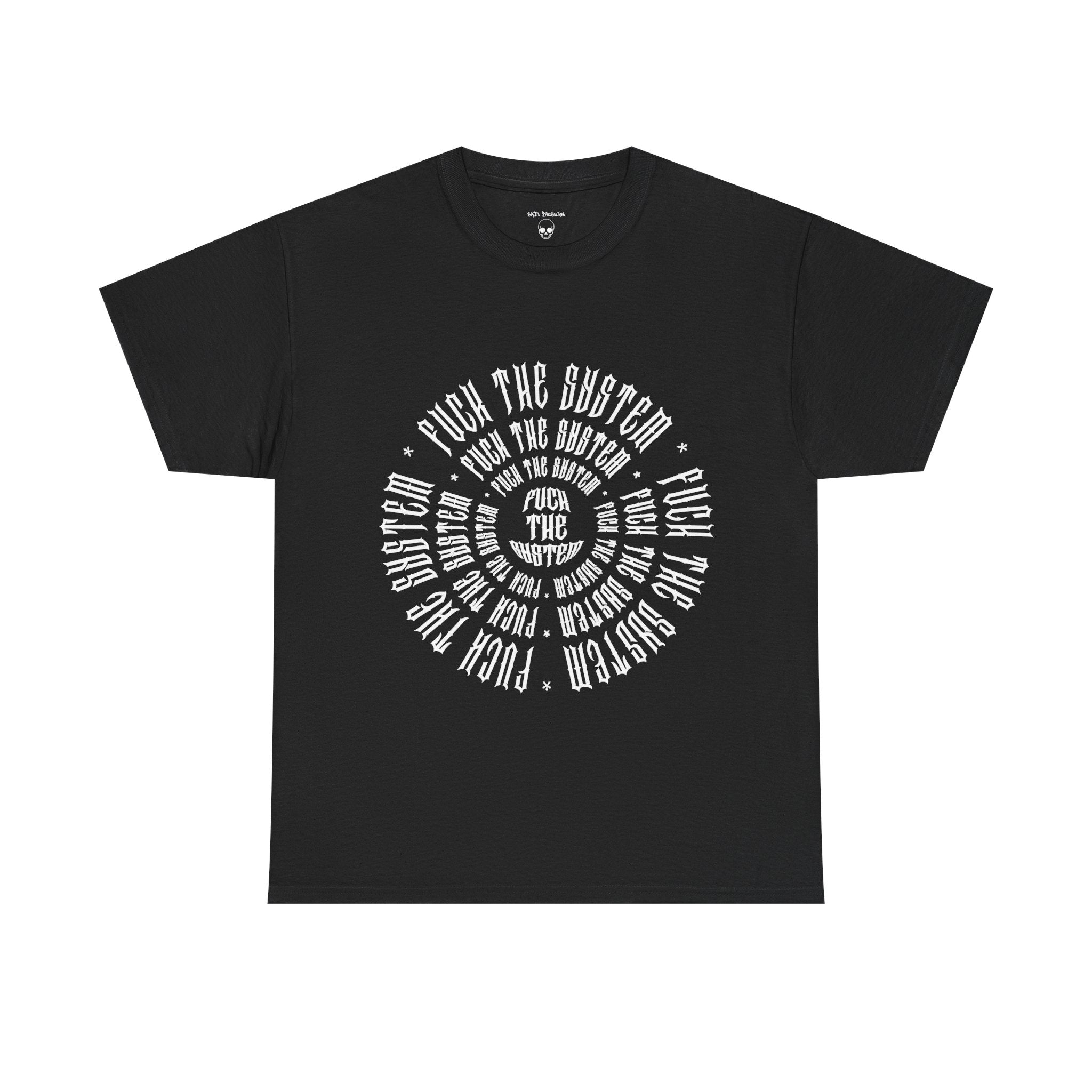 Fuck The System Unisex Heavy Cotton Tee, Casual Tee, Everyday Wear, Techno Tee, Festival Tee