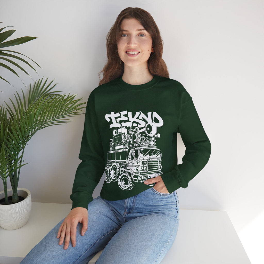 Urban Tekno Street Art Sweatshirt, Unisex Streetwear, Techno, Music Festival Apparel, Graffiti Style Fashion