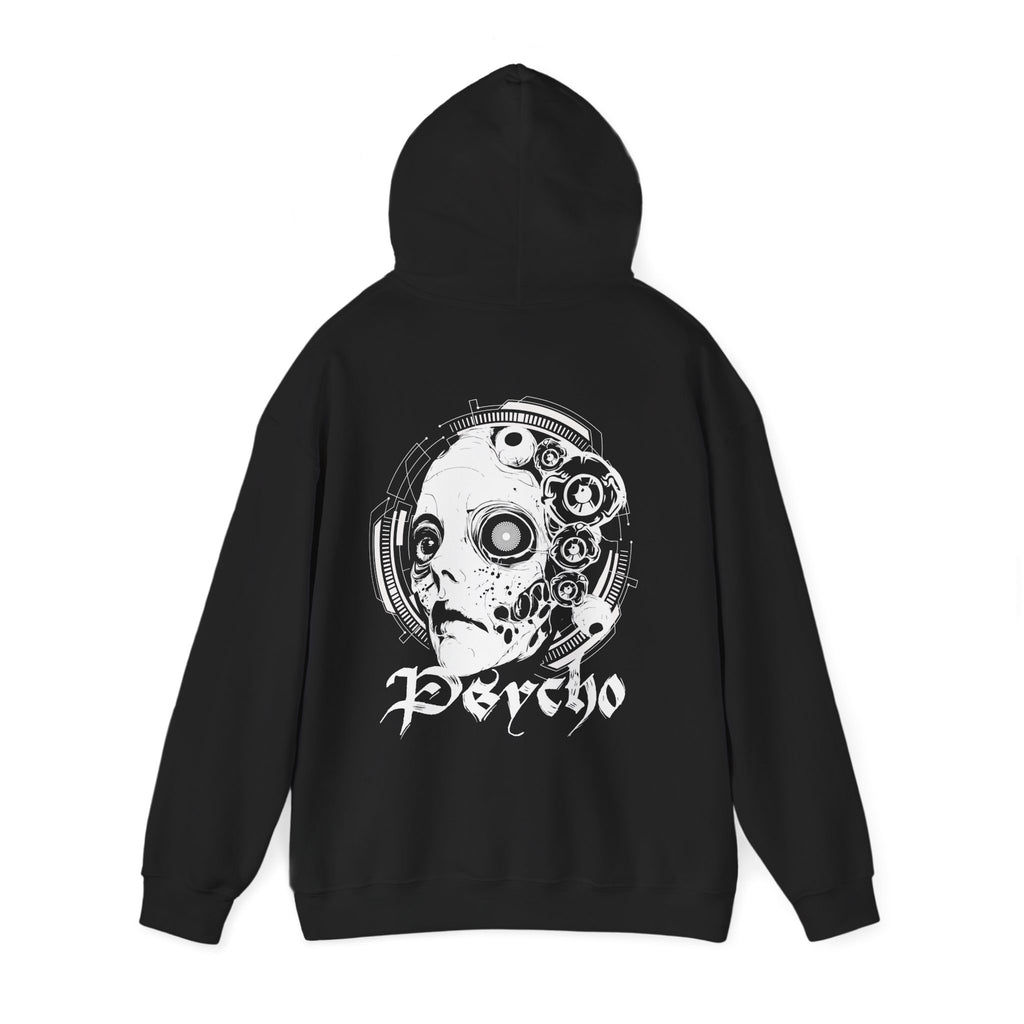 Psycho-Themed Unisex Hoodie, Edgy Streetwear, Urban Fashion, Gift for Music Lovers, Gothic Style