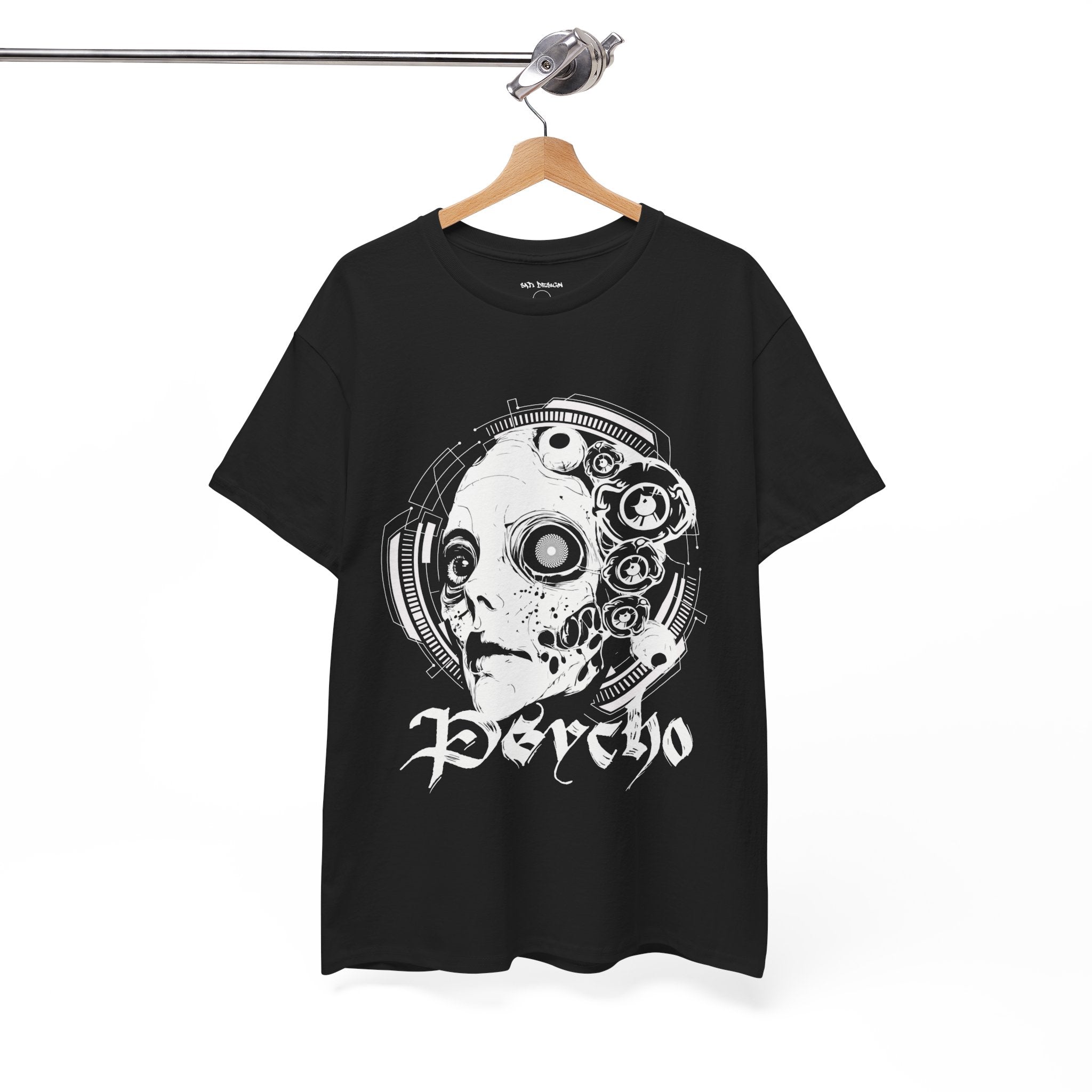 Creepy Cyberpunk Tee, Edgy Graphic Shirt, Unisex Heavy Cotton Tee, Dark Aesthetic Apparel, Alternative Fashion, Perfect for Casual Wear