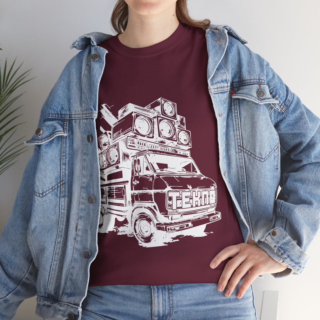 Tekno Truck Unisex Heavy Cotton Tee, Cozy Casual Tee, Everyday Wear, Techno Tee, Festival Tee