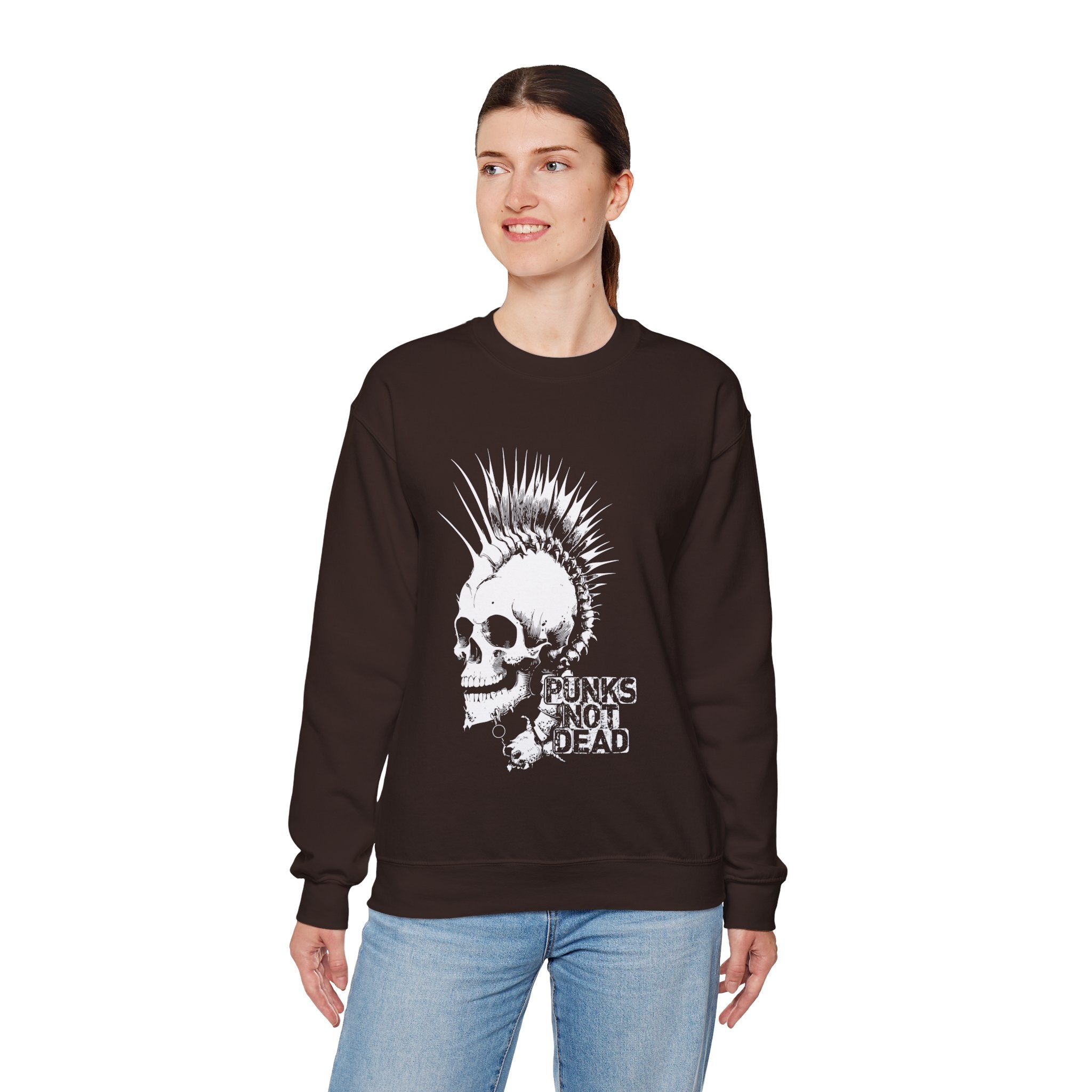 Skull Graphic Sweatshirt, Cozy Casual Unisex Crewneck, Perfect for Goth Lovers, Halloween Gift, Everyday Comfort