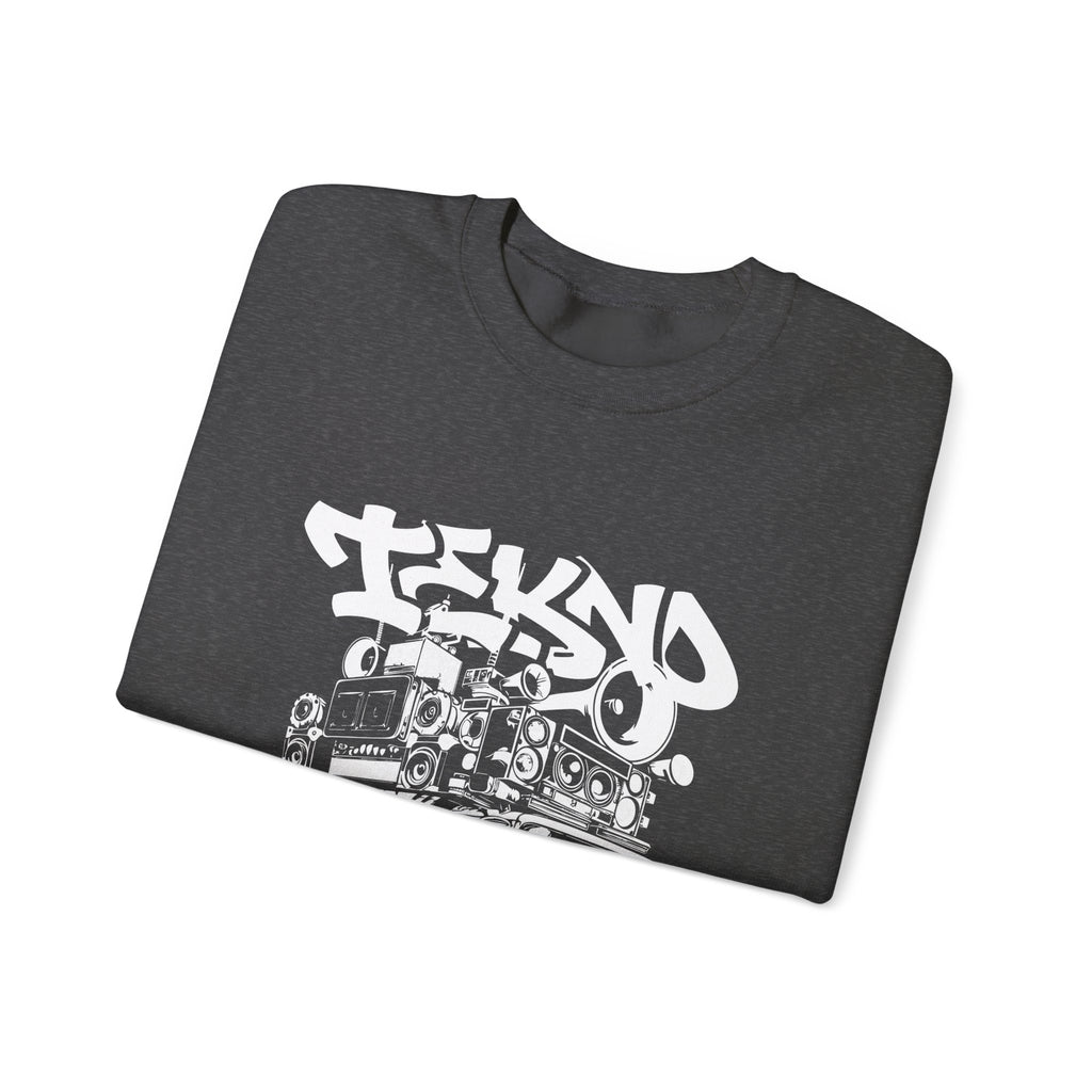 Urban Tekno Street Art Sweatshirt, Unisex Streetwear, Techno, Music Festival Apparel, Graffiti Style Fashion