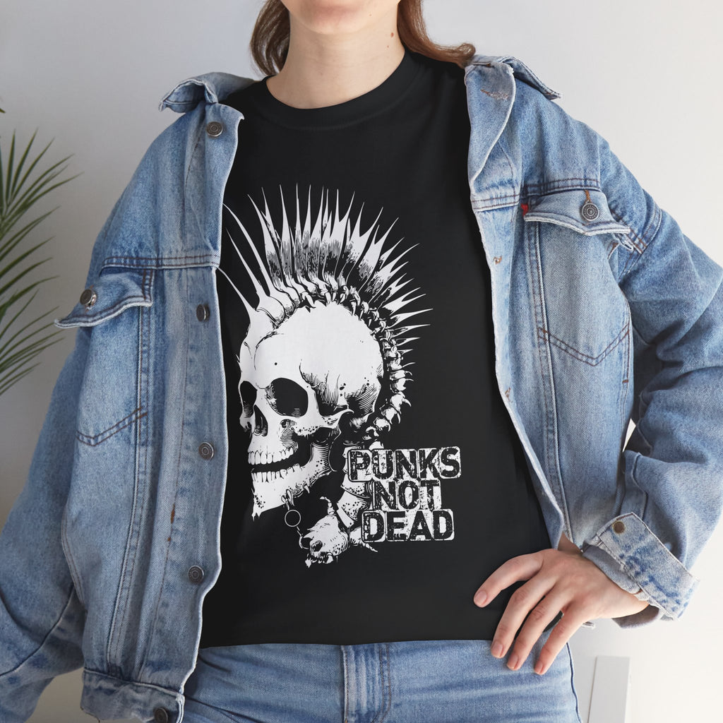 Punk Rock Skull Tee - Unisex Heavy Cotton Shirt, Edgy Graphic Tee, Music Festival Shirt, Alternative Fashion, Gift for Punk Lovers