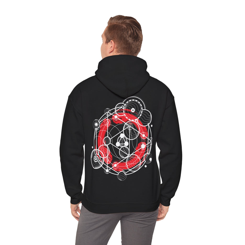 Circle Geometry Cosmic Vibes Unisex Hoodie - Perfect for Casual Wear, Festivals, Graphic Pullover Sweatshirt, Streetwear