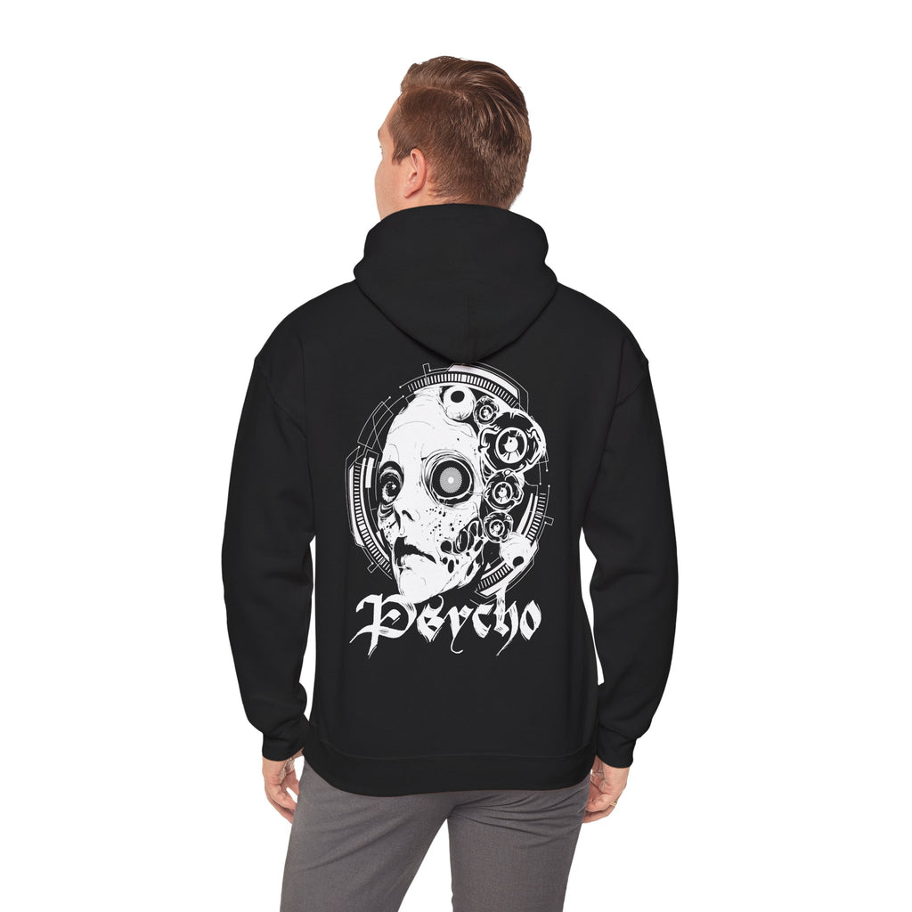 Psycho-Themed Unisex Hoodie, Edgy Streetwear, Urban Fashion, Gift for Music Lovers, Gothic Style
