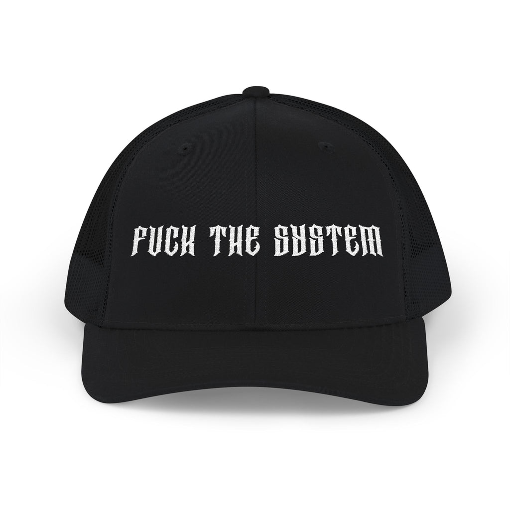 Fuck The System Edgy Snapback Trucker Cap - Punk Style Hat, Statement Apparel, Casual Accessory, Streetwear Fashion, Gift for Rebels