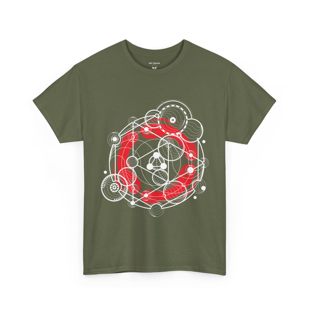 Circle Geometry Unisex Heavy Cotton Tee, Cozy Casual Tee, Everyday Wear, Techno Tee, Festival Tee