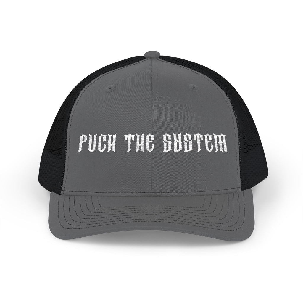 Fuck The System Edgy Snapback Trucker Cap - Punk Style Hat, Statement Apparel, Casual Accessory, Streetwear Fashion, Gift for Rebels