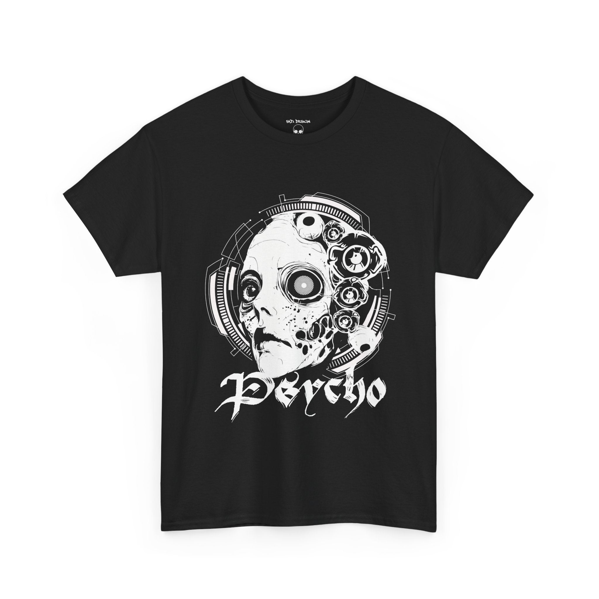 Creepy Cyberpunk Tee, Edgy Graphic Shirt, Unisex Heavy Cotton Tee, Dark Aesthetic Apparel, Alternative Fashion, Perfect for Casual Wear
