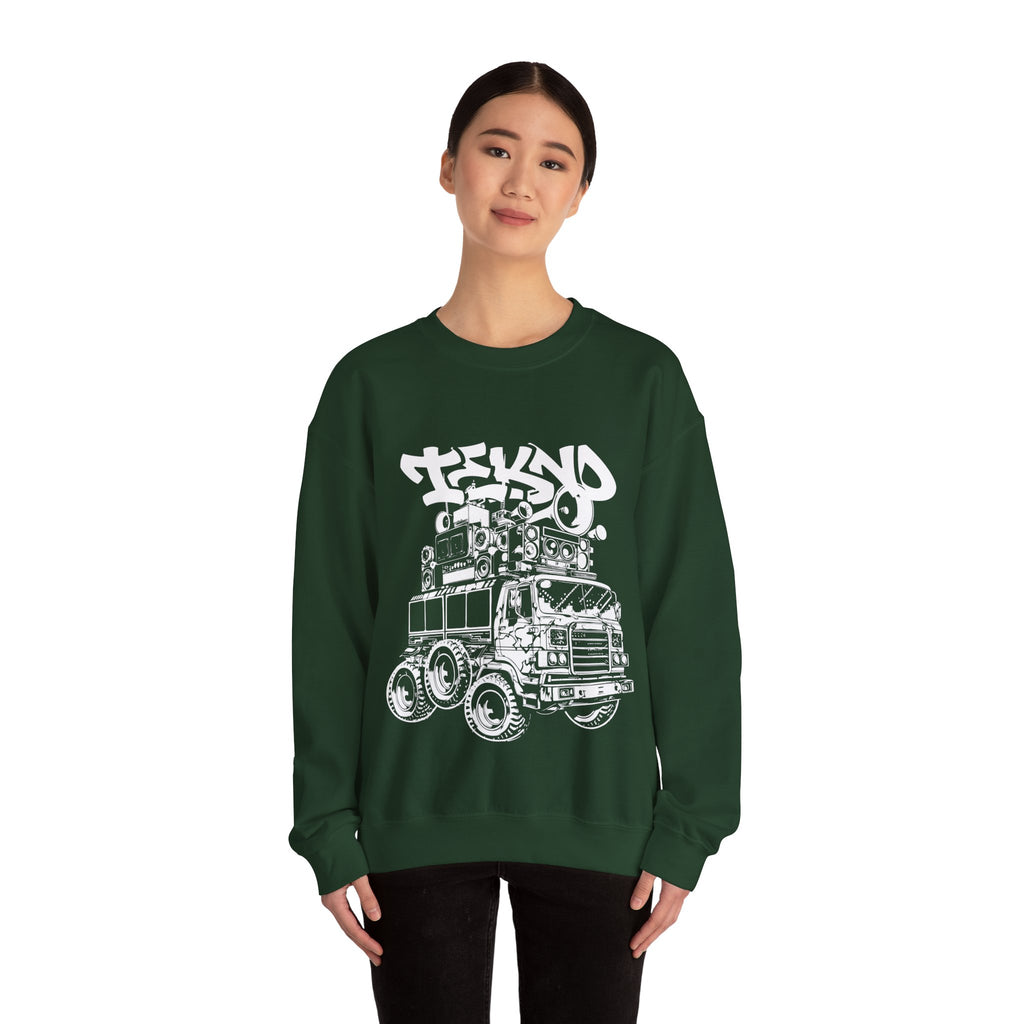 Urban Tekno Street Art Sweatshirt, Unisex Streetwear, Techno, Music Festival Apparel, Graffiti Style Fashion