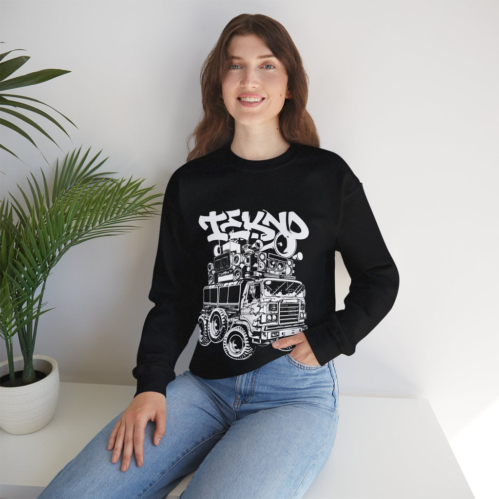 Urban Tekno Street Art Sweatshirt, Unisex Streetwear, Techno, Music Festival Apparel, Graffiti Style Fashion
