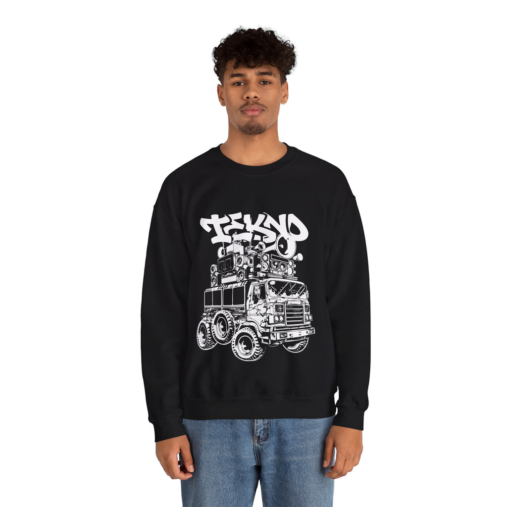 Urban Tekno Street Art Sweatshirt, Unisex Streetwear, Techno, Music Festival Apparel, Graffiti Style Fashion
