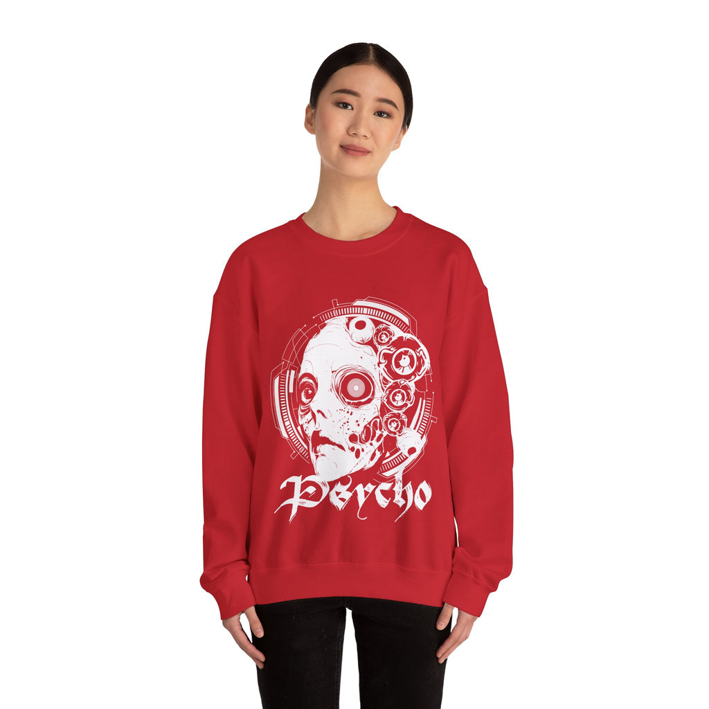 Psycho Tekno Unisex Crewneck Graphic Sweatshirt | Casual Comfort, Gift for Him/Her, Relaxed Wear, Everyday Style, Festival Style