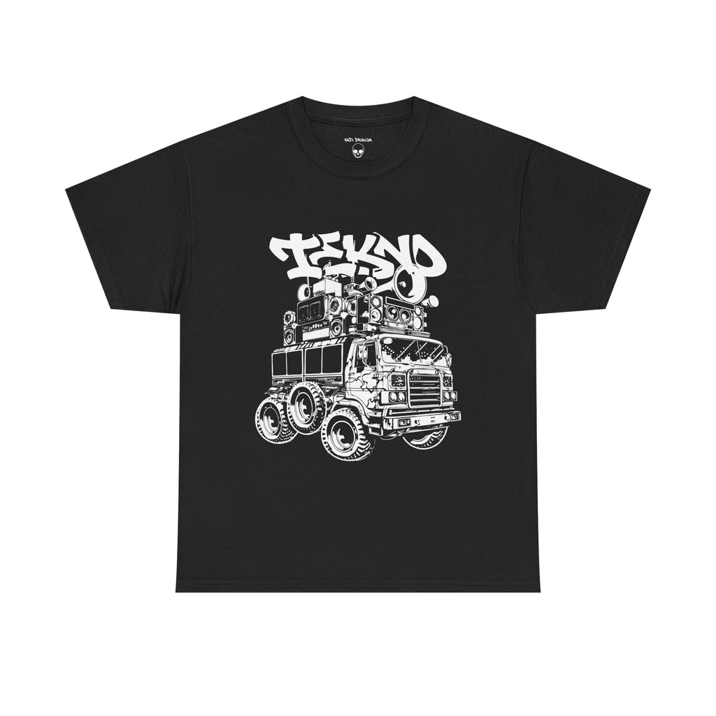 Tekno Truck, Tekno Soundsystem, Urban Graffiti Style Tee - Unisex Heavy Cotton T-Shirt, Streetwear Fashion, Music Festival Outfit