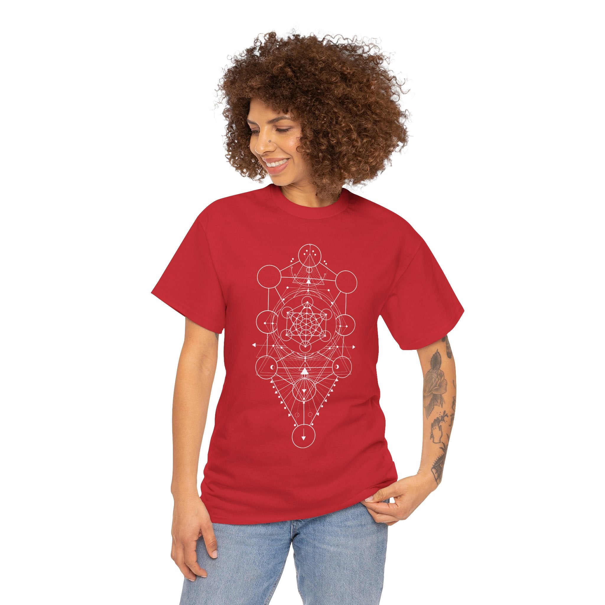 Sacred Geometry, Edgy Graphic Shirt, Unisex Heavy Cotton Tee, Dark Aesthetic Apparel, Alternative Fashion, Perfect for Casual Wear