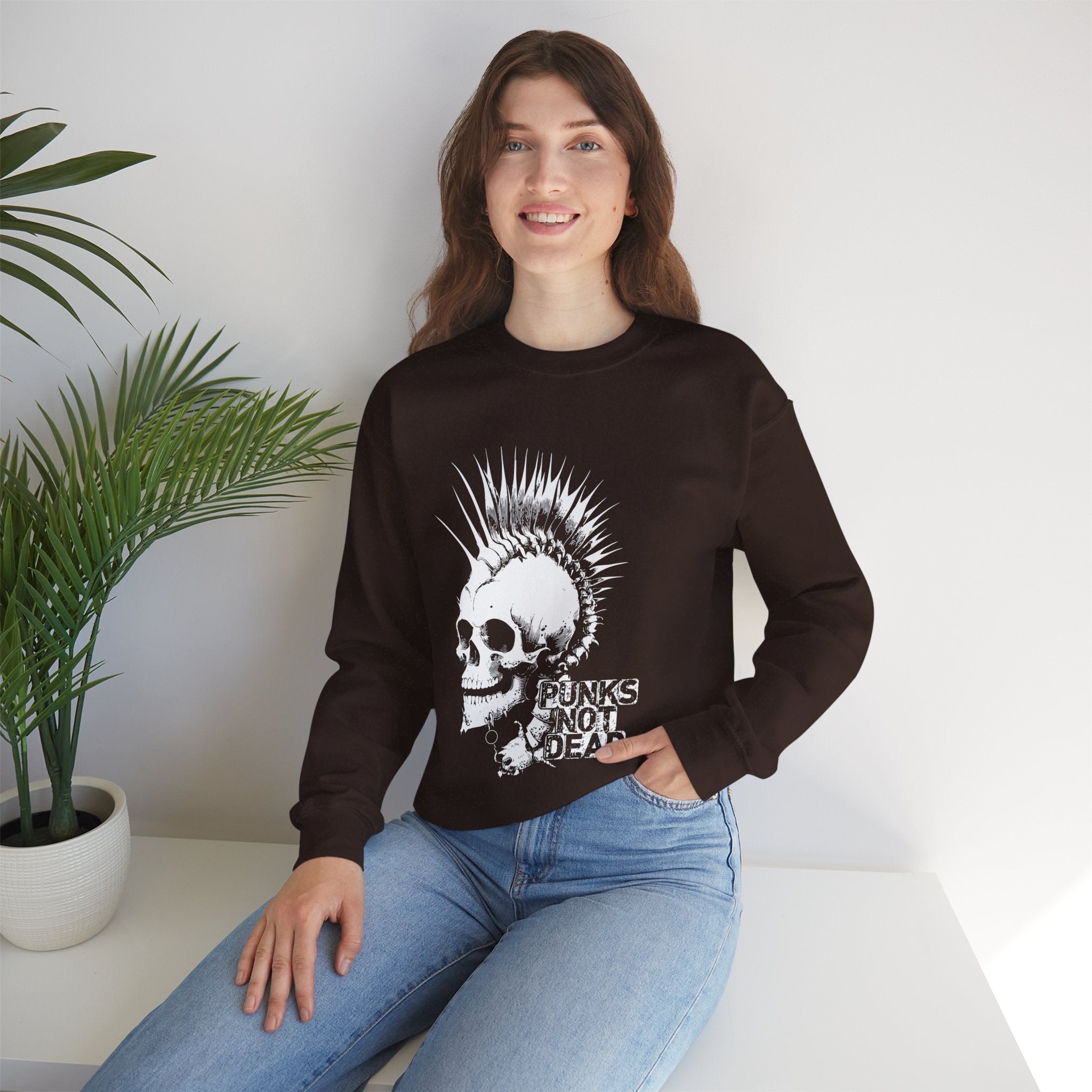 Skull Graphic Sweatshirt, Cozy Casual Unisex Crewneck, Perfect for Goth Lovers, Halloween Gift, Everyday Comfort