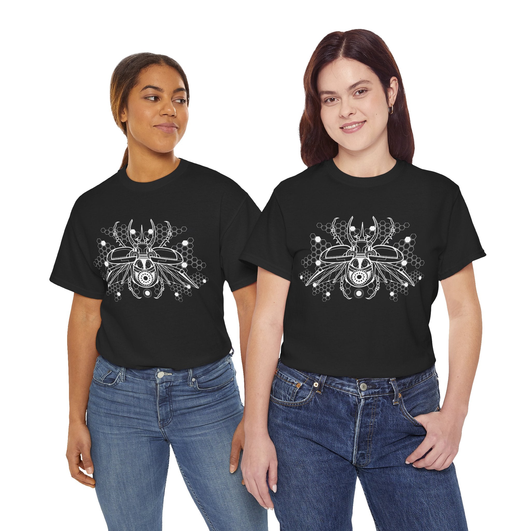 Cyber Insect Tee, Edgy Graphic Shirt, Unisex Heavy Cotton Tee, Dark Aesthetic Apparel, Alternative Fashion, Perfect for Casual Wear