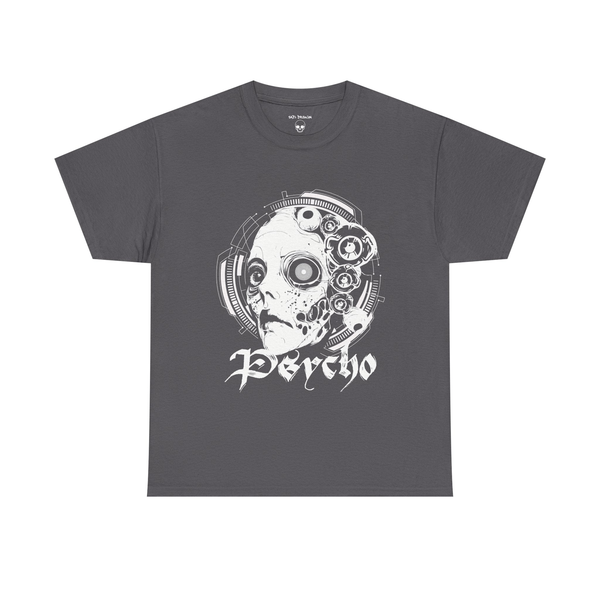 Creepy Cyberpunk Tee, Edgy Graphic Shirt, Unisex Heavy Cotton Tee, Dark Aesthetic Apparel, Alternative Fashion, Perfect for Casual Wear