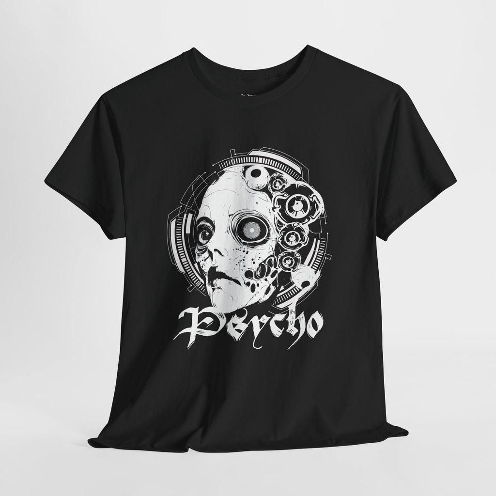 Creepy Cyberpunk Tee, Edgy Graphic Shirt, Unisex Heavy Cotton Tee, Dark Aesthetic Apparel, Alternative Fashion, Perfect for Casual Wear