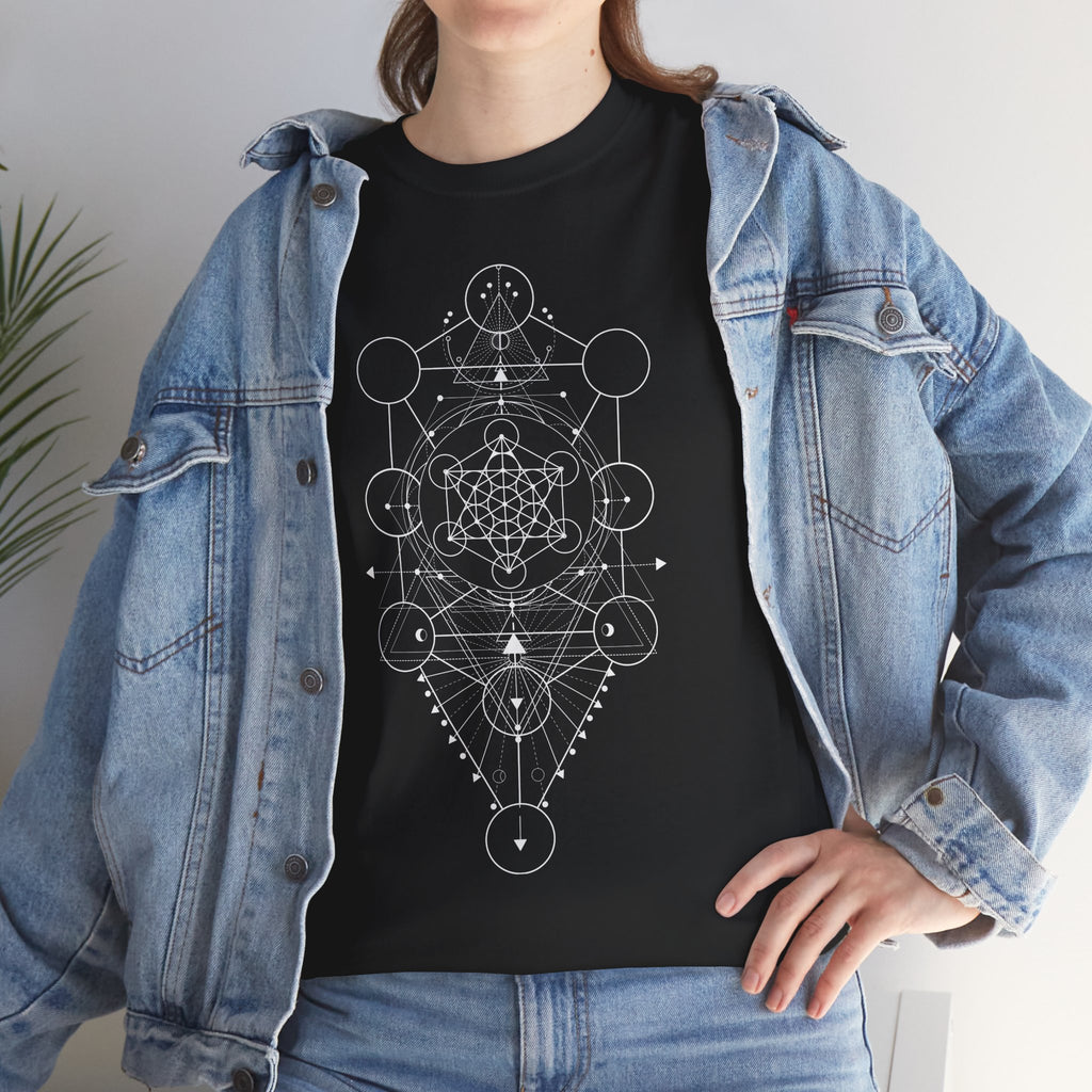 Sacred Geometry, Edgy Graphic Shirt, Unisex Heavy Cotton Tee, Dark Aesthetic Apparel, Alternative Fashion, Perfect for Casual Wear