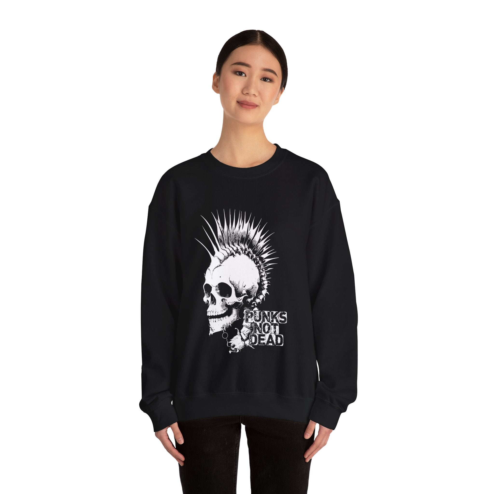Skull Graphic Sweatshirt, Cozy Casual Unisex Crewneck, Perfect for Goth Lovers, Halloween Gift, Everyday Comfort