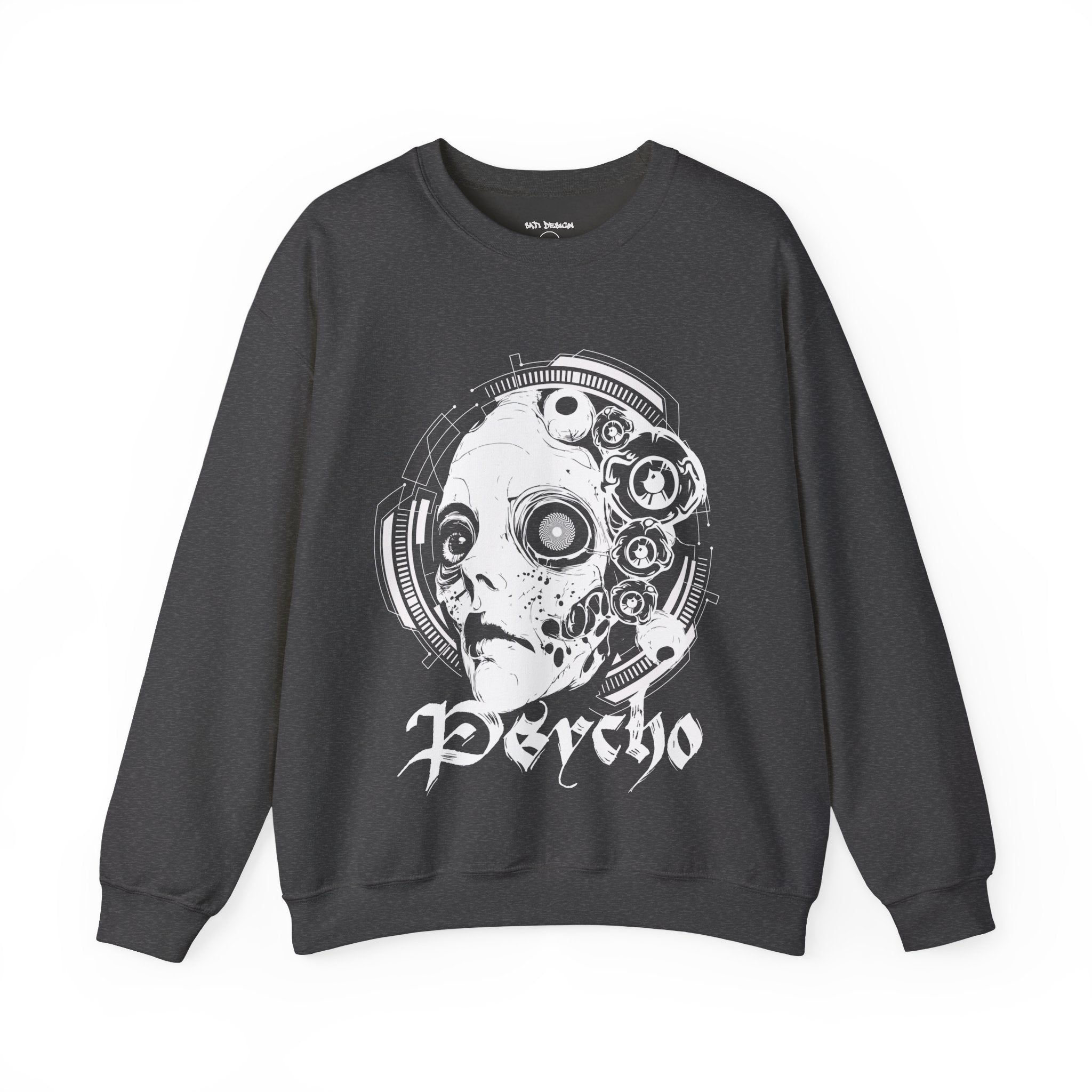 Psycho Tekno Unisex Crewneck Graphic Sweatshirt | Casual Comfort, Gift for Him/Her, Relaxed Wear, Everyday Style, Festival Style