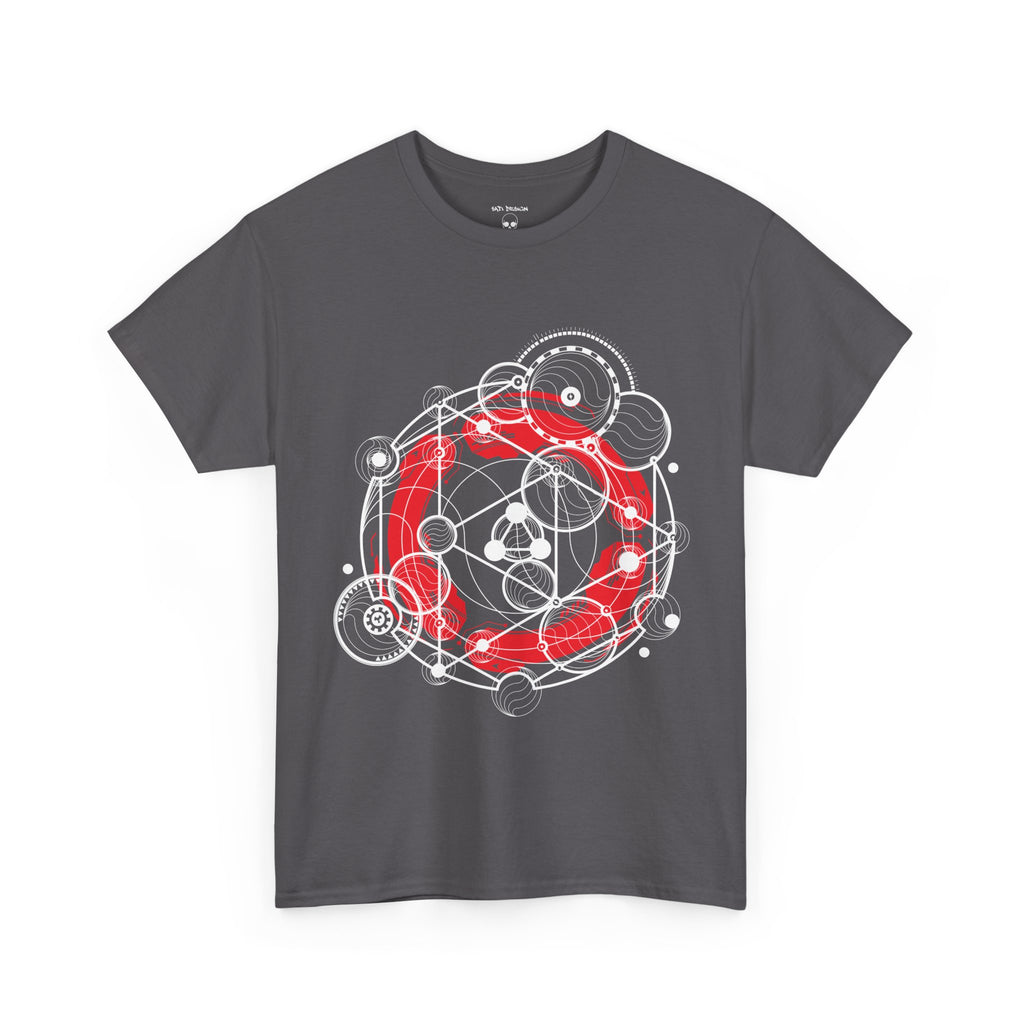 Circle Geometry Unisex Heavy Cotton Tee, Cozy Casual Tee, Everyday Wear, Techno Tee, Festival Tee
