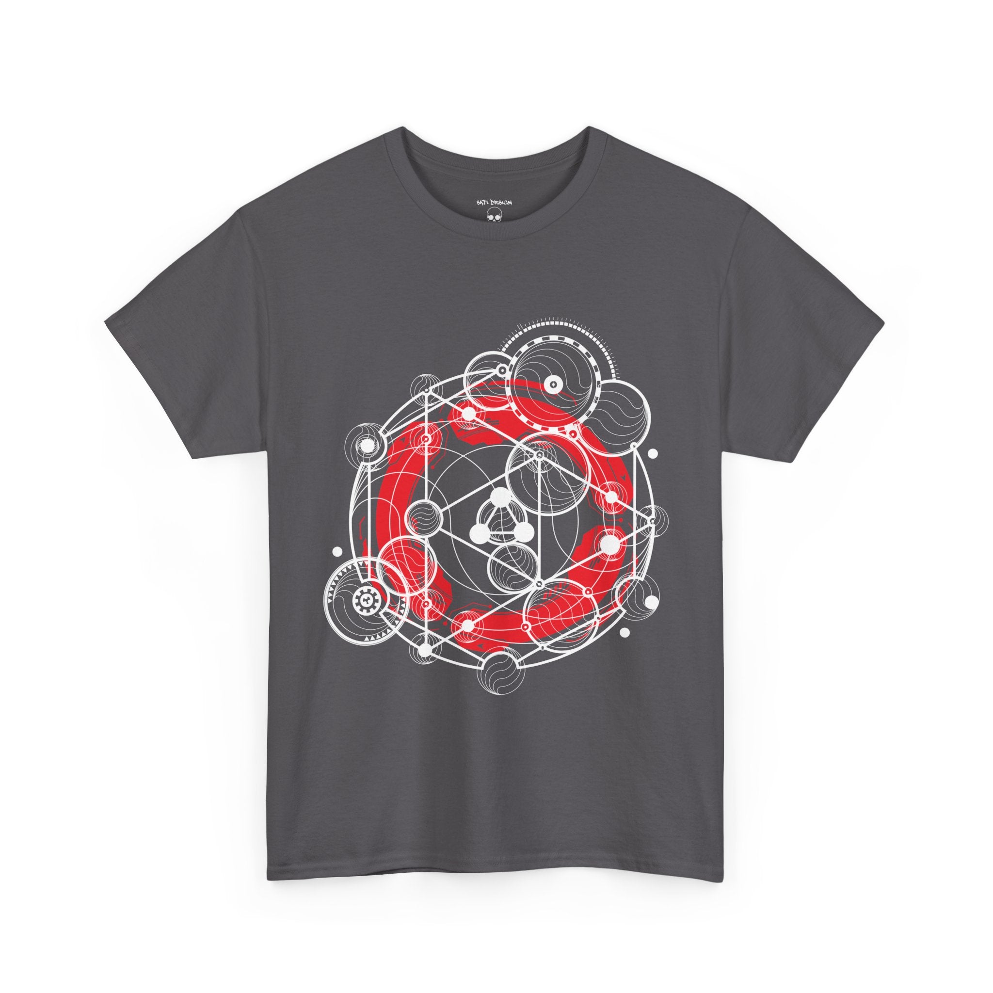 Circle Geometry Unisex Heavy Cotton Tee, Cozy Casual Tee, Everyday Wear, Techno Tee, Festival Tee