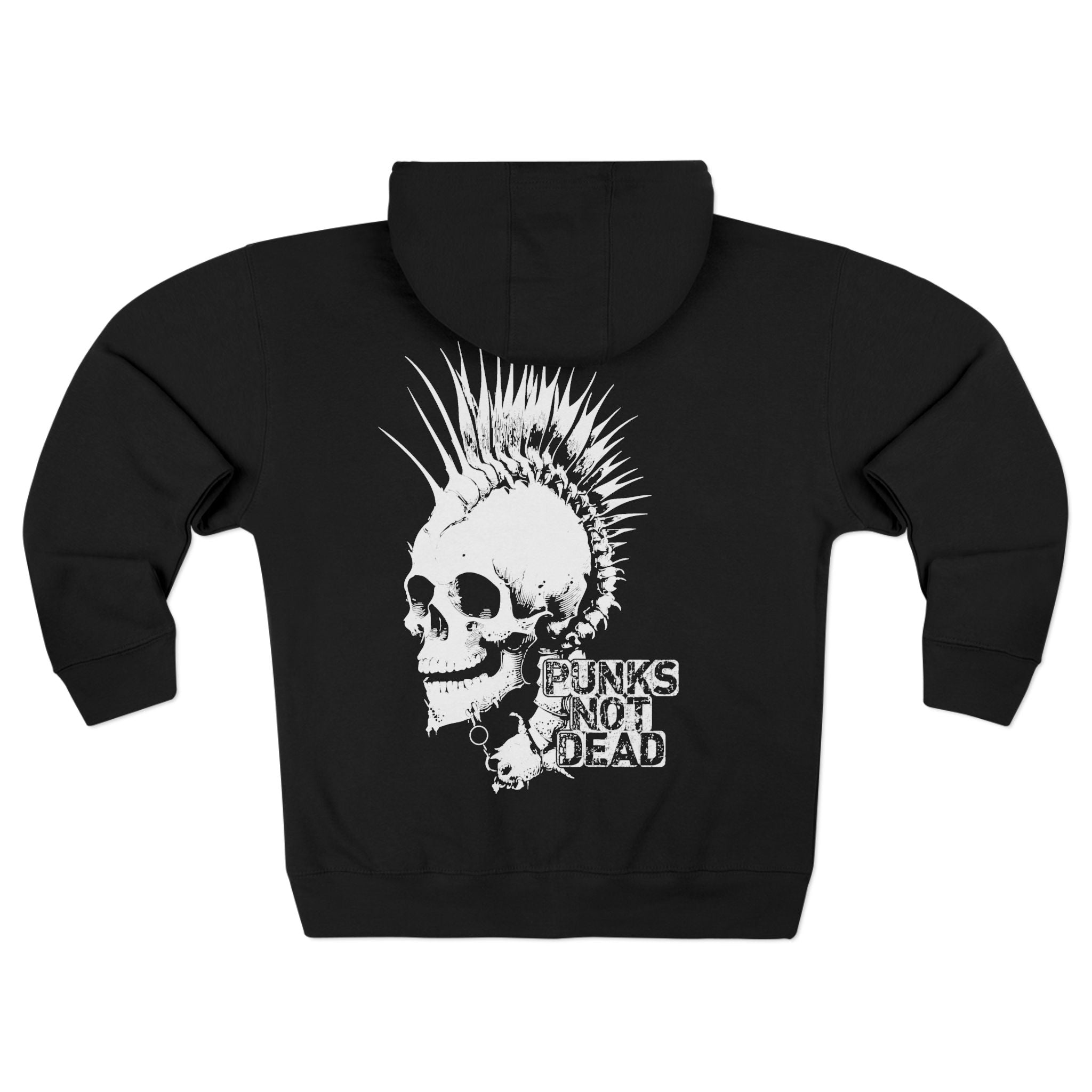 Punk Skull Zip Hoodie, Edgy Streetwear, Unisex Casual Jacket, Alternative Fashion, Grunge Hoodie, Gift for Music Lovers